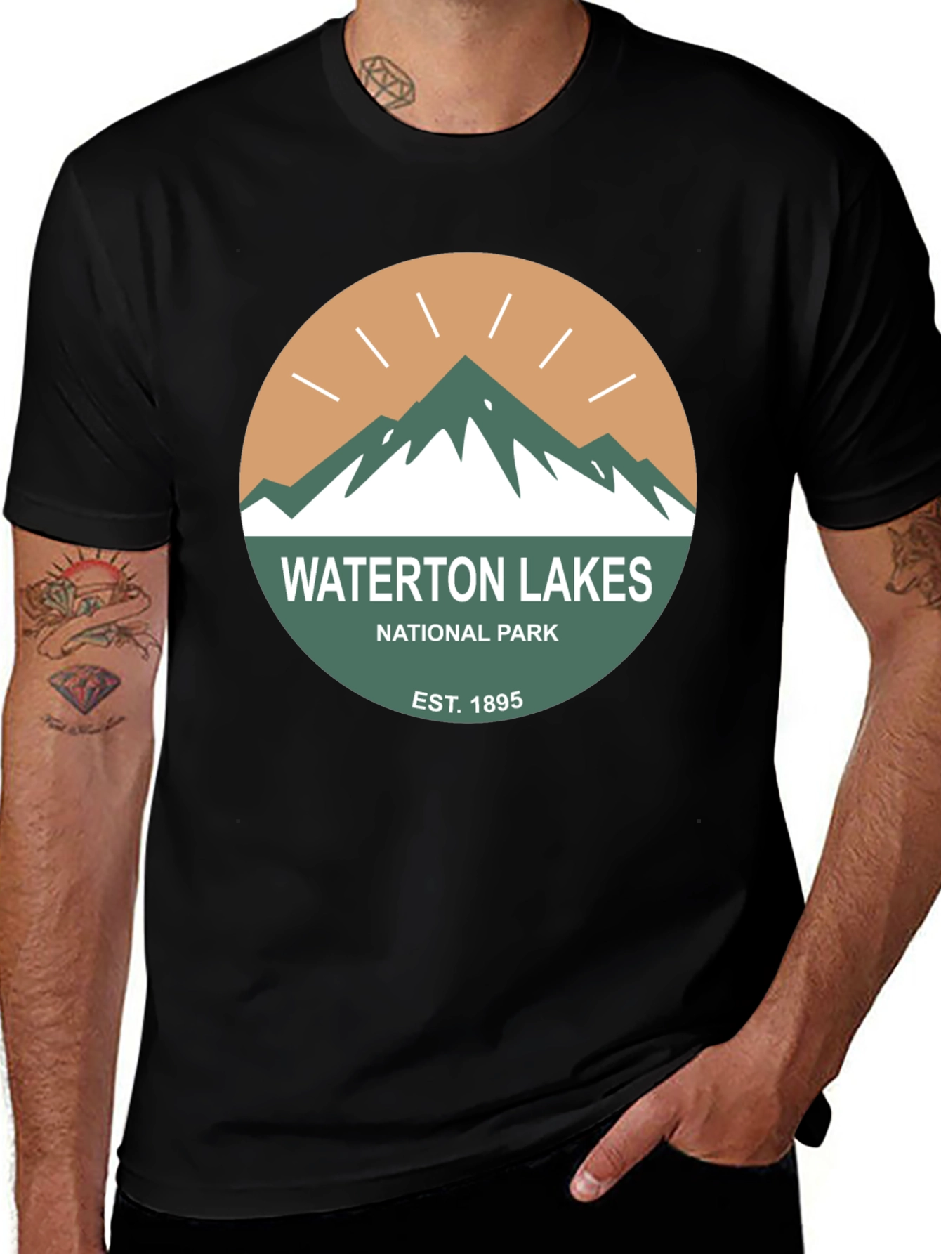 Variant 17 of Waterton Lakes National Park Black T-Shirt