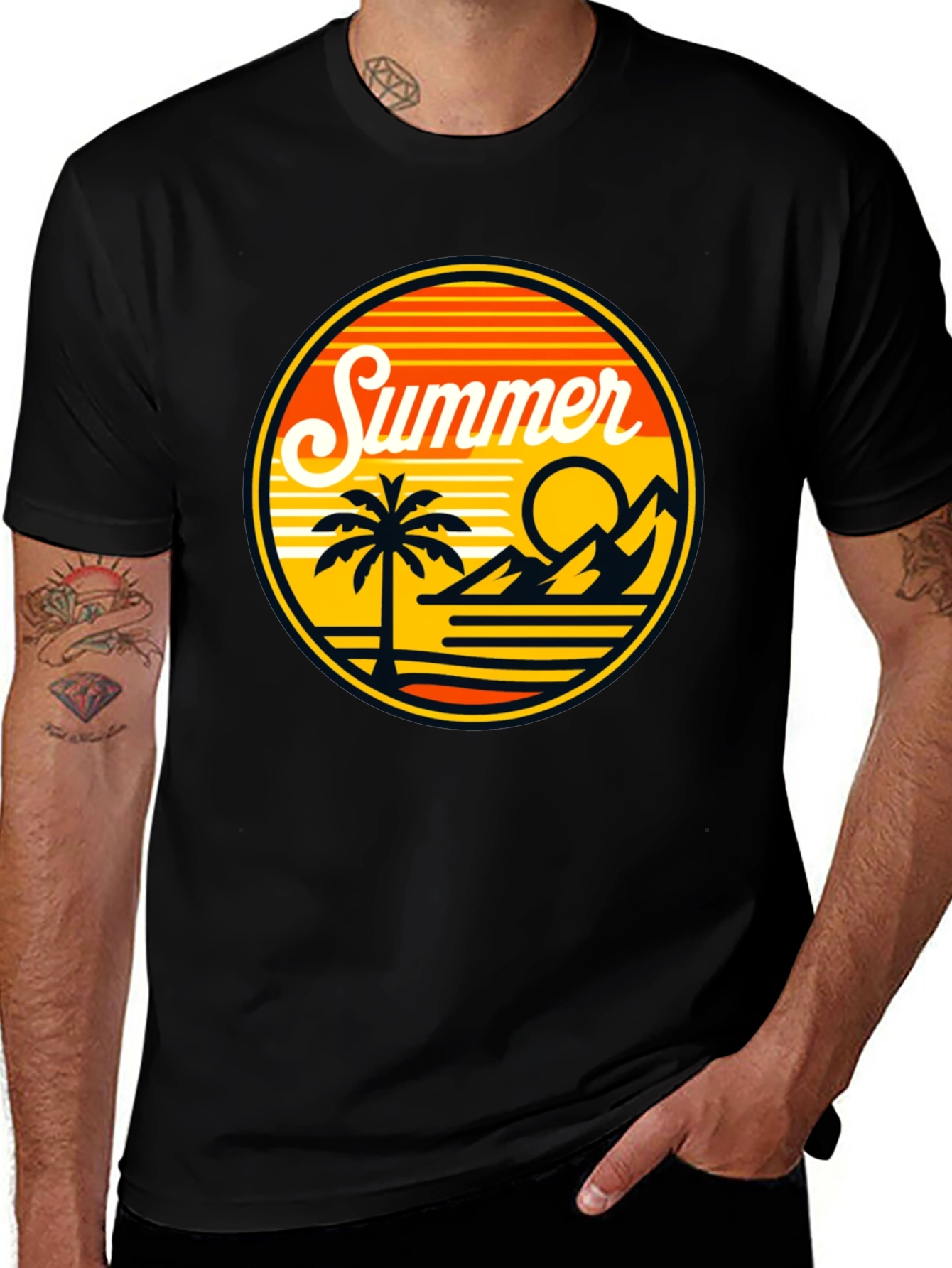 Variant 3 of Retro Summer Graphic T-Shirt - Beach Vibes