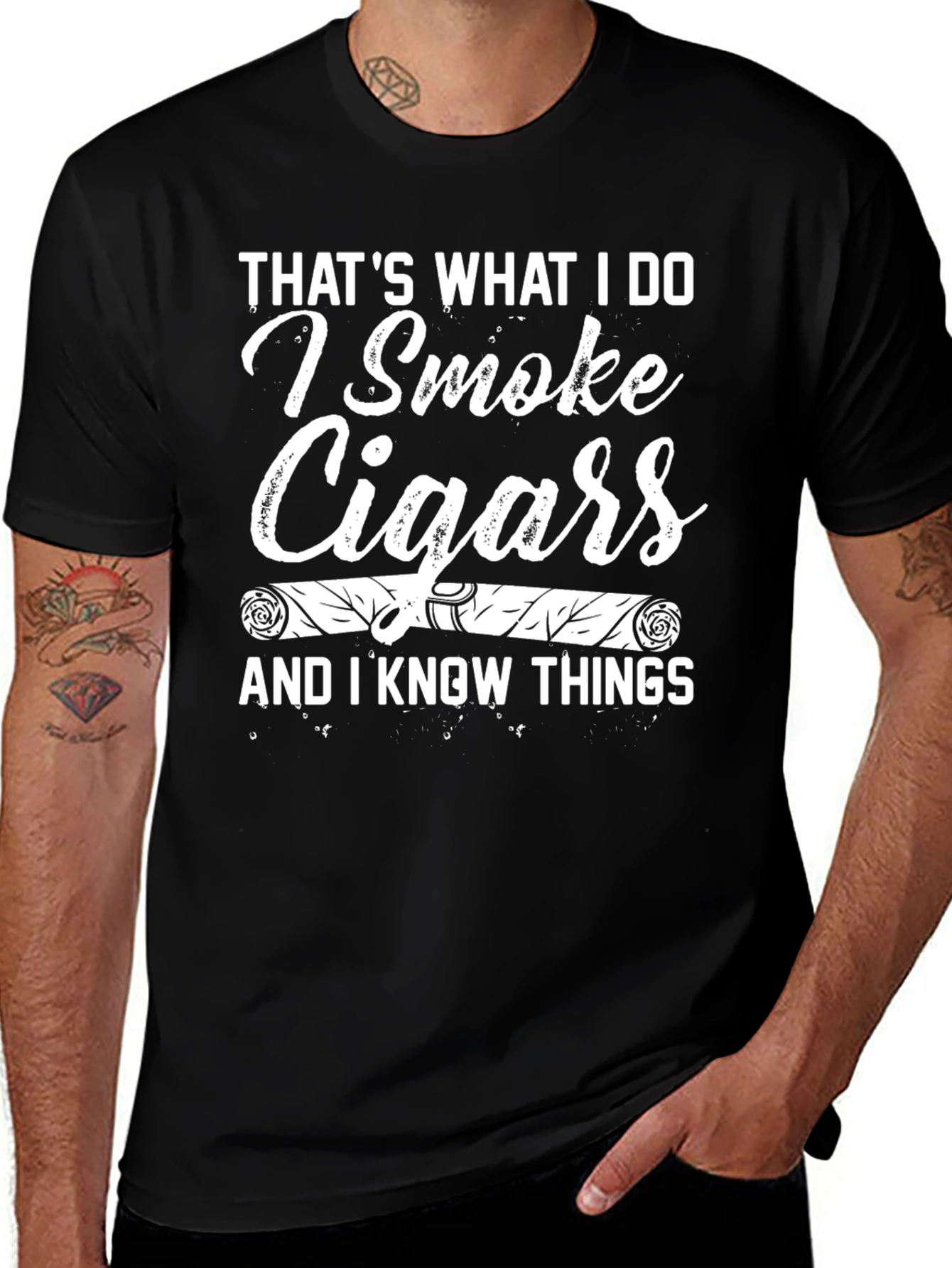 Variant 27 of I Smoke Cigars & Know Things T-Shirt