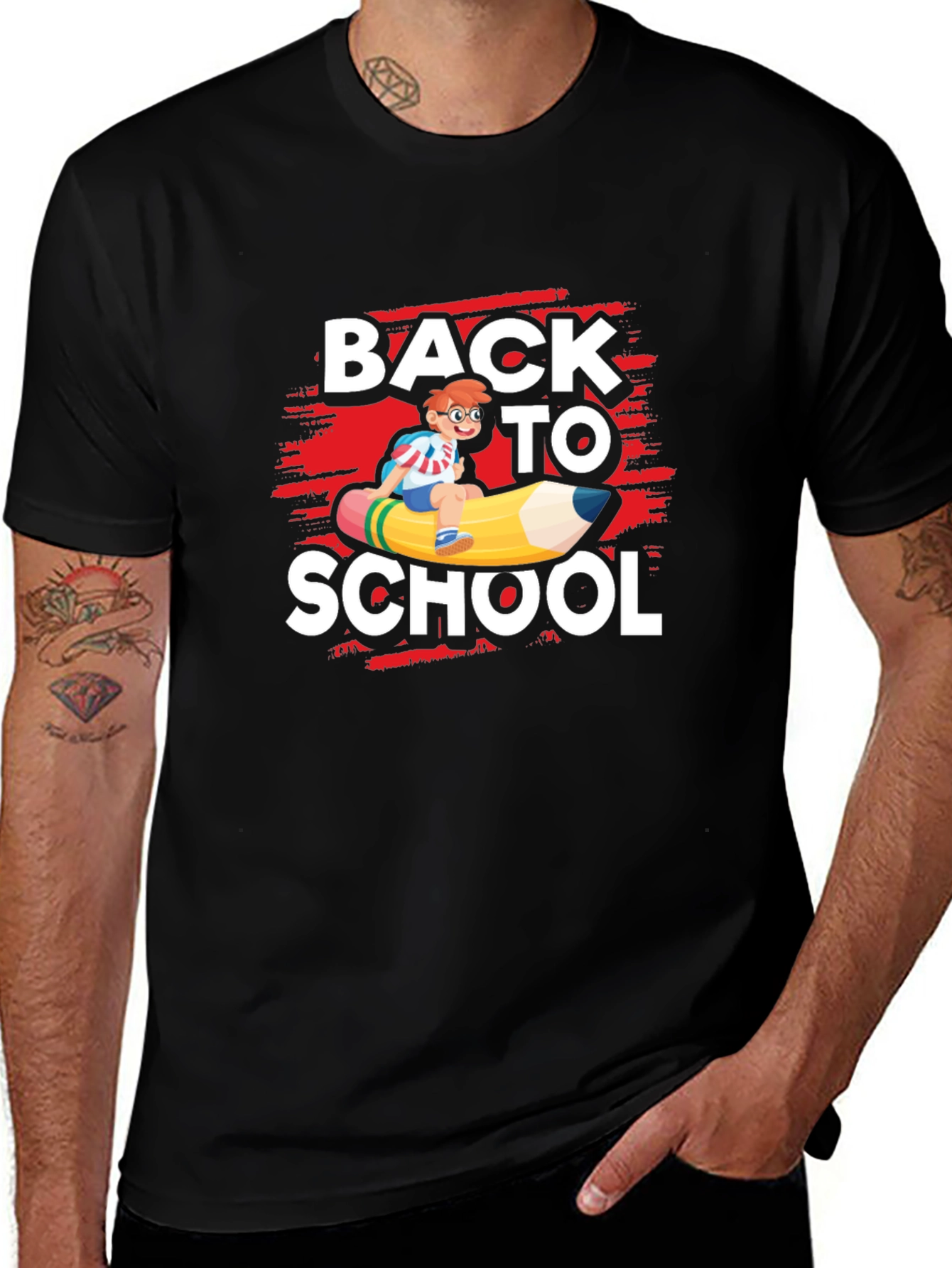 Variant 30 of Back To School T-Shirt - Pencil Rider Graphic Tee