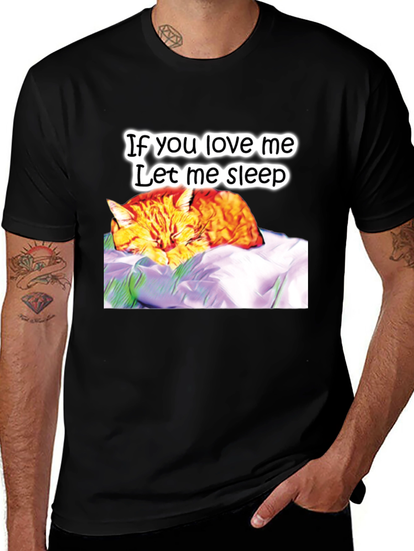 Variant 7 of Funny Cat T-Shirt: If You Love Me Let Me Sleep