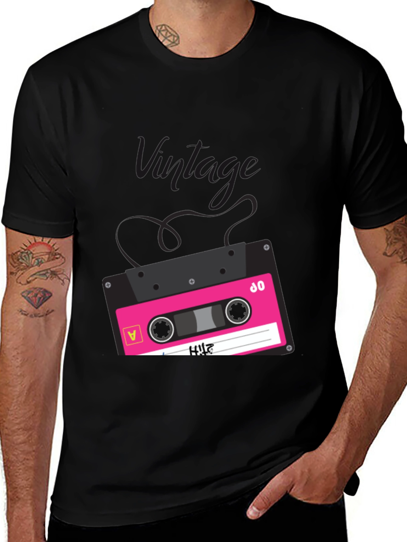 Variant 20 of Retro Cassette Tape Graphic T-Shirt - Vintage Music Lover Tee