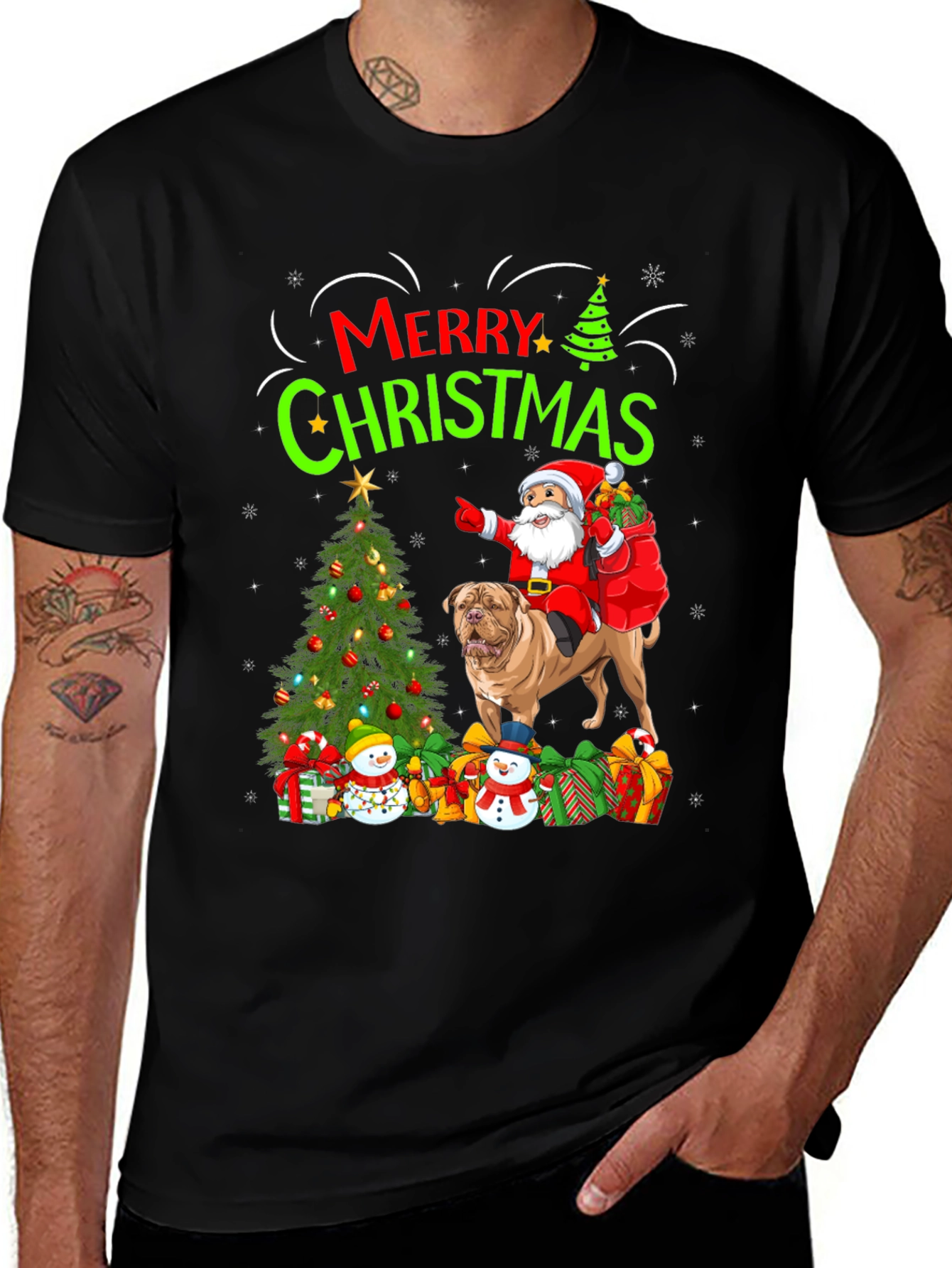 Merry Christmas Dog Santa T-Shirt