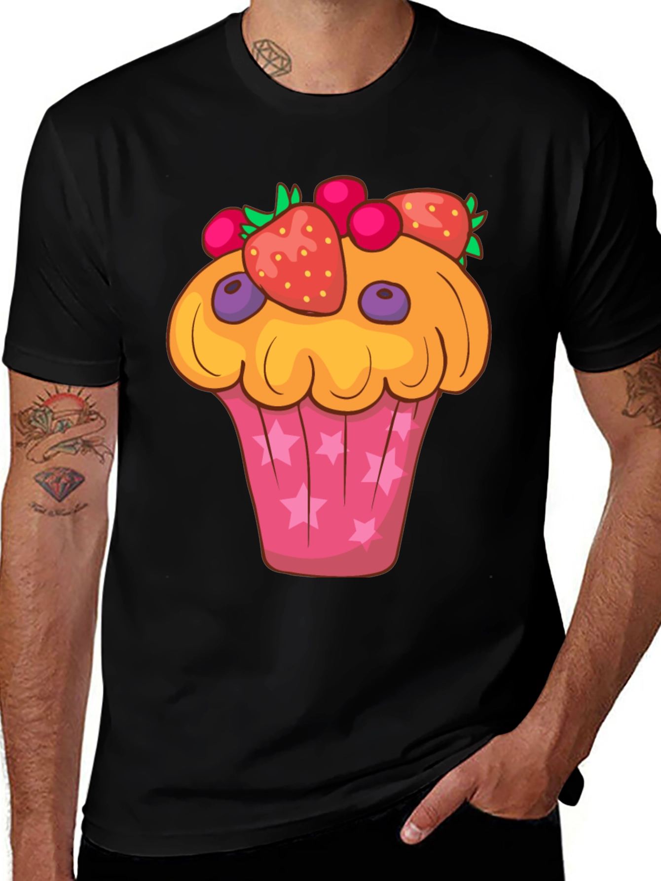 Variant 10 of Cute Cupcake Graphic Tee - Fun Food T-Shirt
