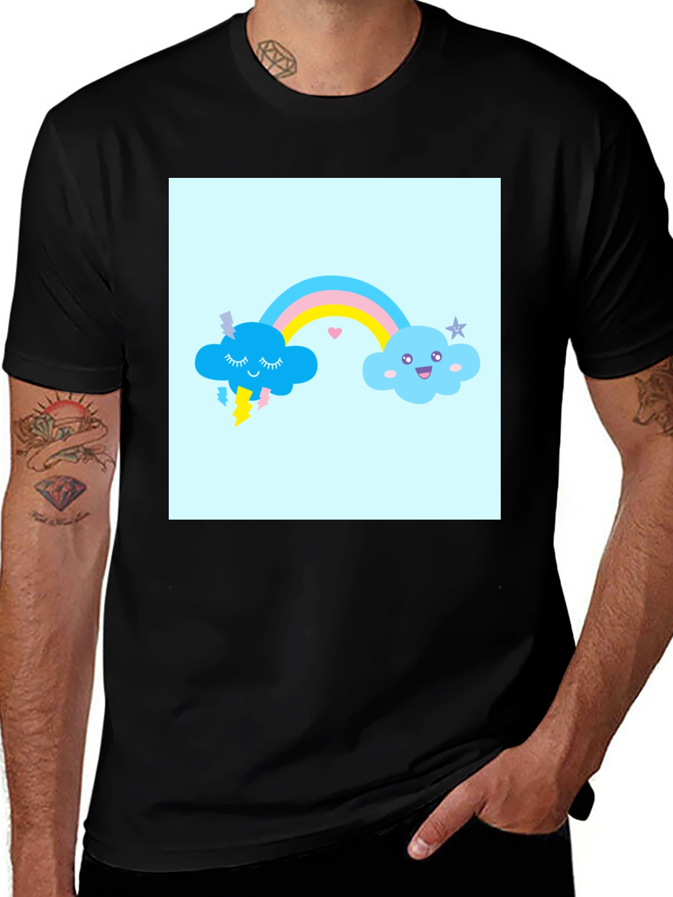 Variant 9 of Cute Rainbow Cloud Graphic T-Shirt