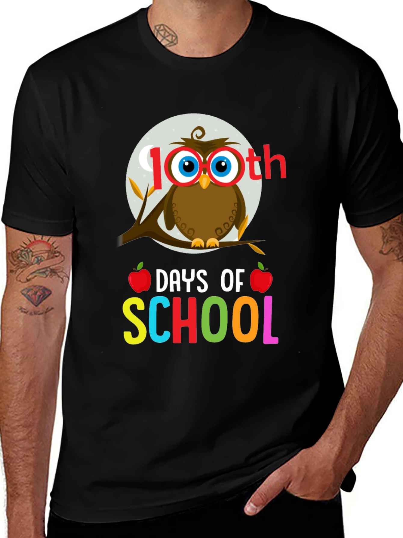Variant 19 of 100th Day of School Owl T-Shirt