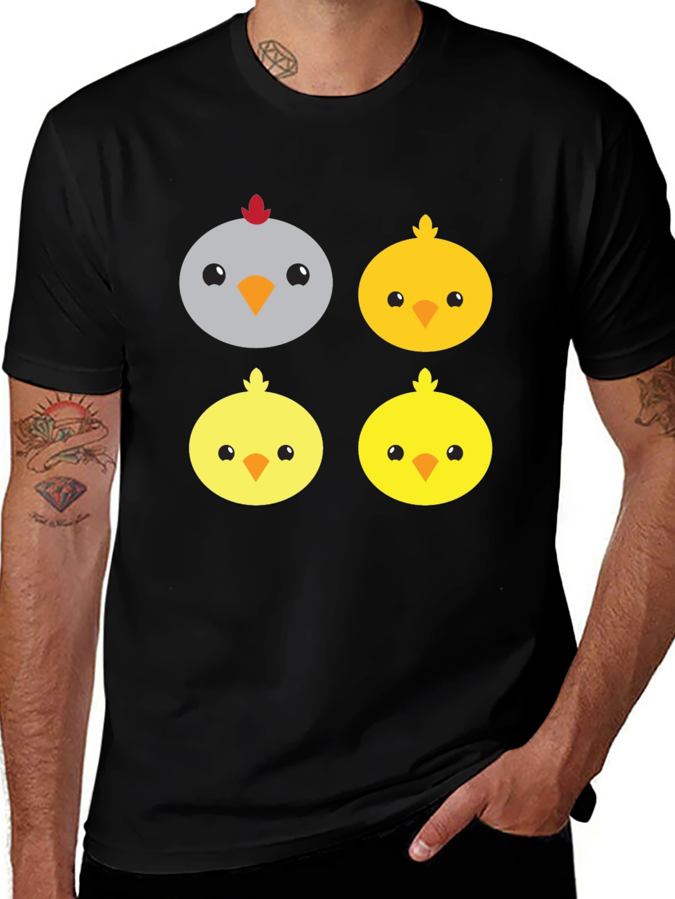 Variant 12 of Cute Cartoon Chickens Graphic Tee