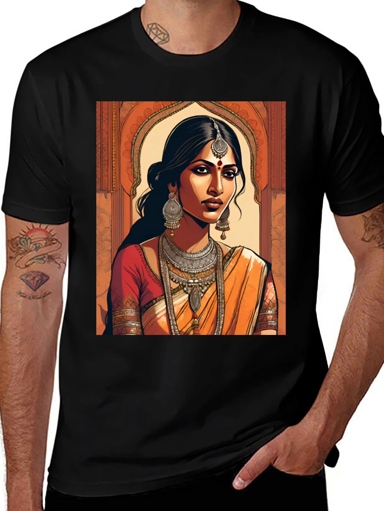 Variant 12 of Indian Princess Graphic Tee - Unique Design