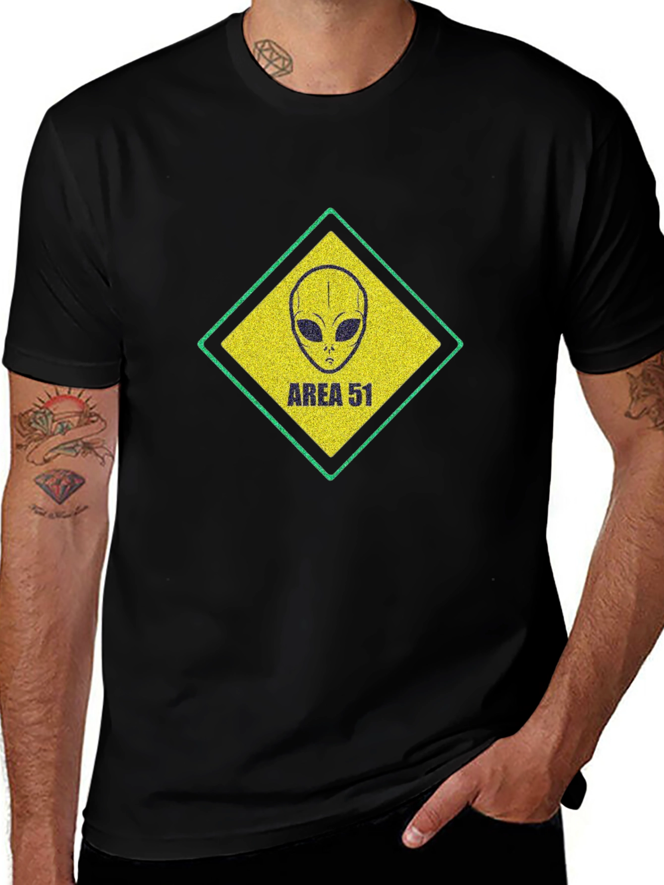 Variant 2 of Area 51 Alien Graphic T-Shirt