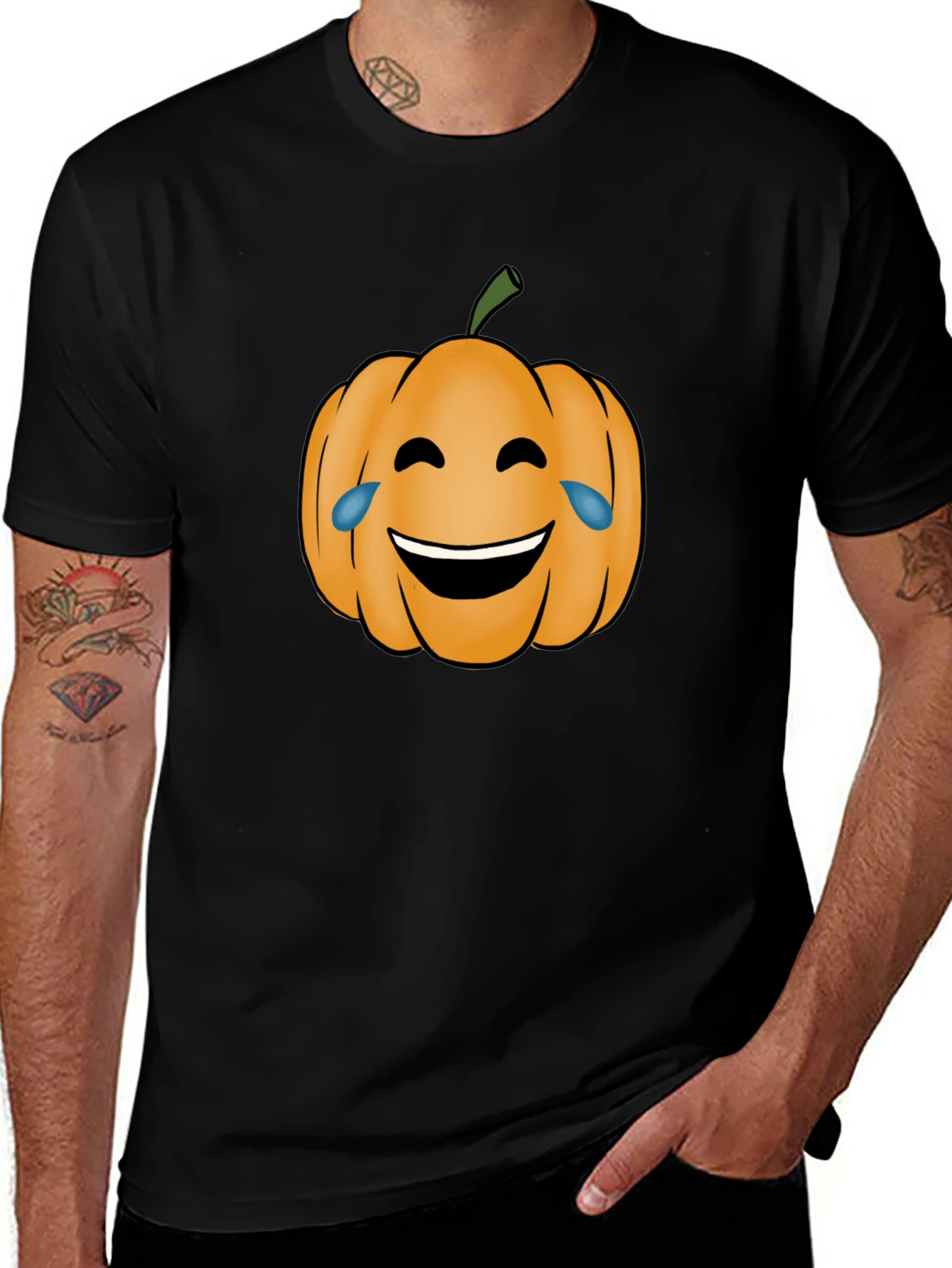 Laughing Pumpkin Emoji T-Shirt - Halloween Tee