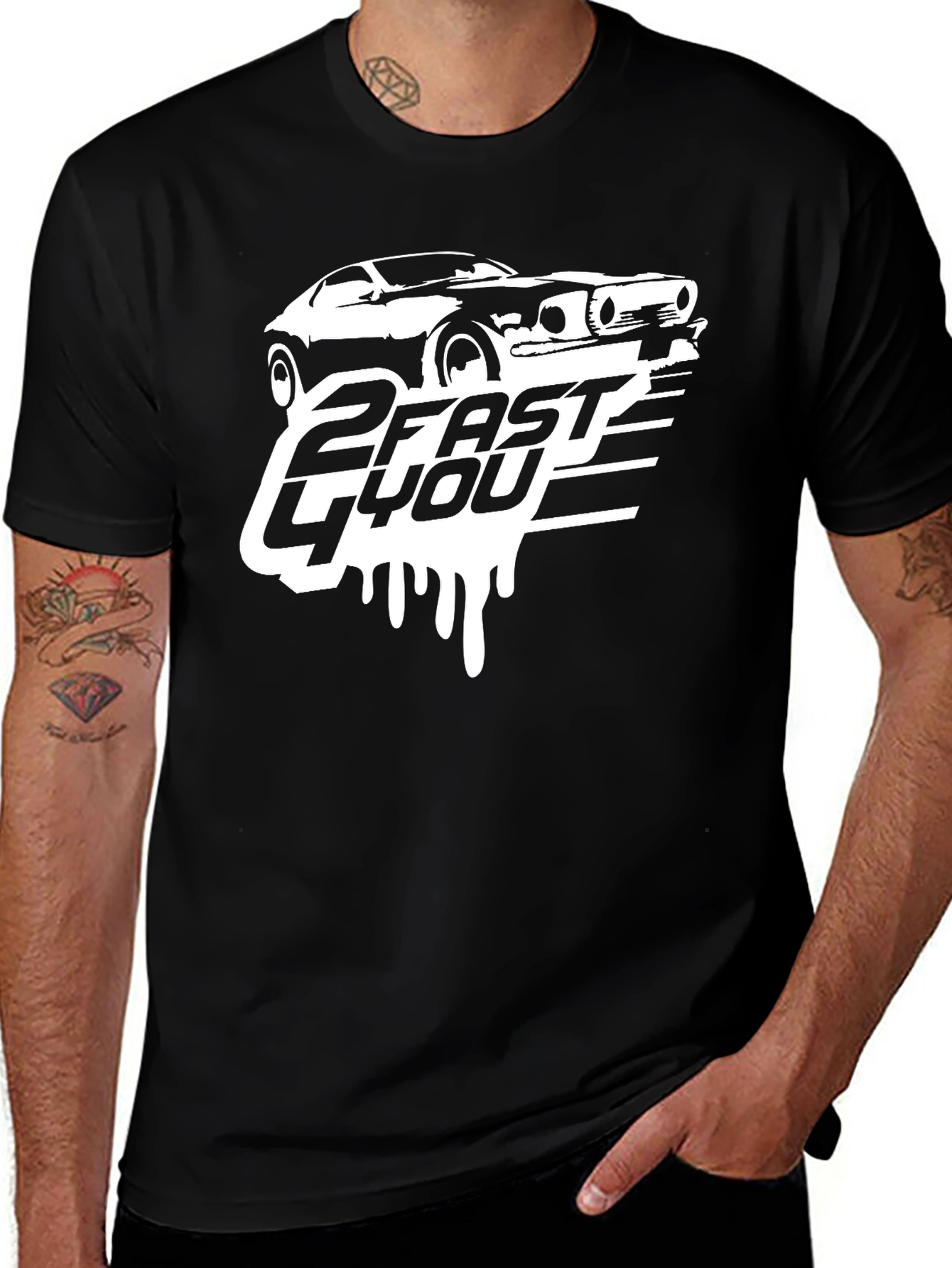 Variant 23 of 2 Fast 4 You Car Graphic T-Shirt - Black