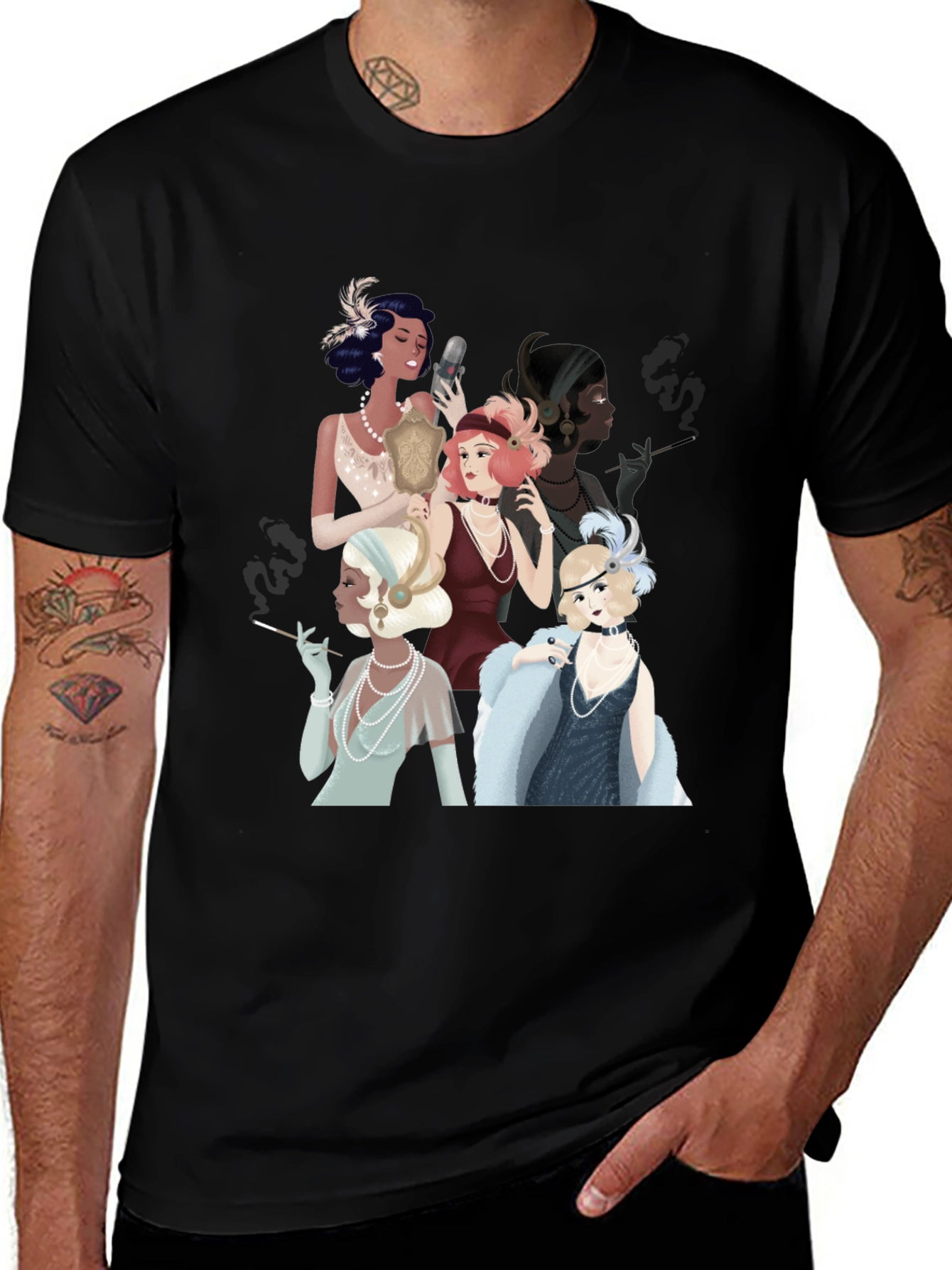 Variant 8 of Vintage Flapper Girls Graphic T-Shirt