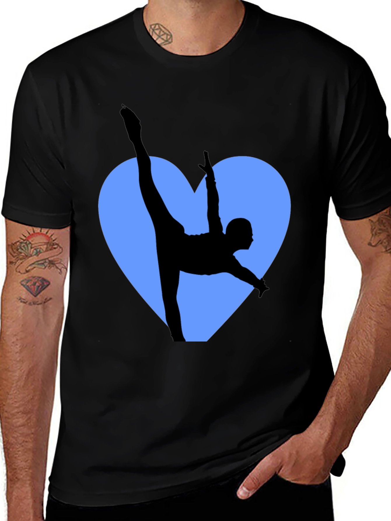 Variant 8 of Gymnast Love Heart Black T-Shirt