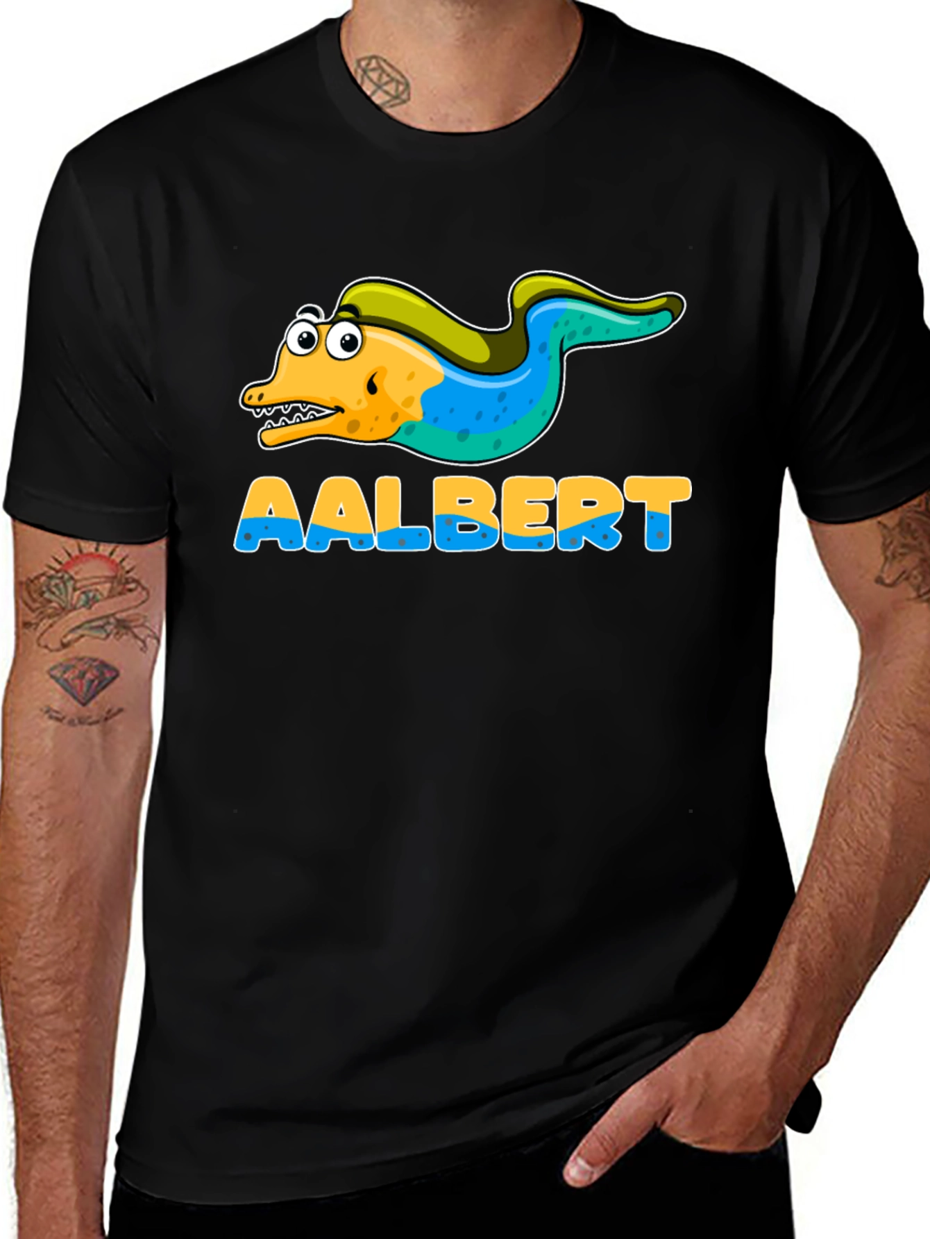 Variant 26 of Aalbert Eel Cartoon Graphic T-Shirt