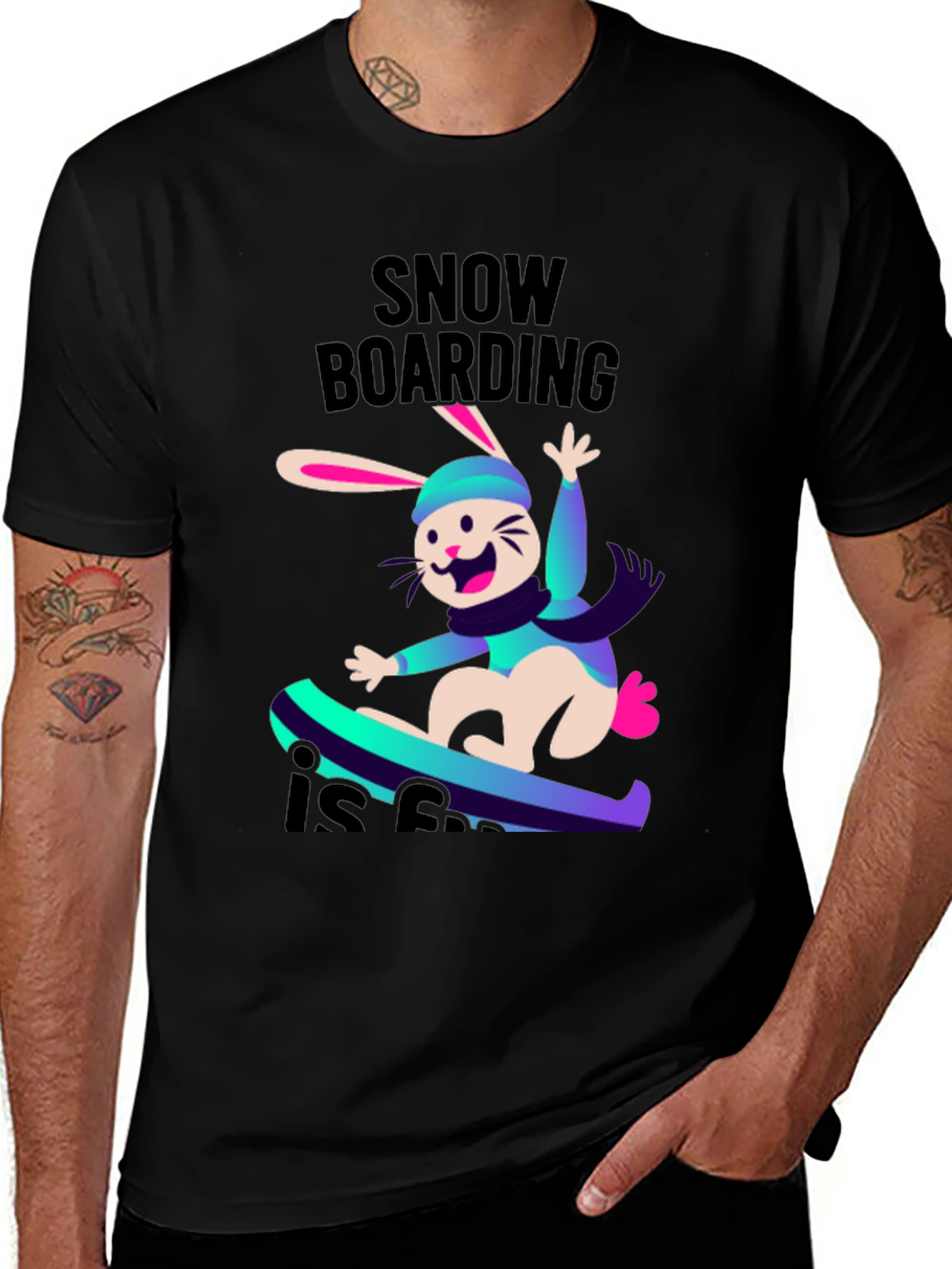 Variant 21 of Snowboarding Bunny T-Shirt - Fun Winter Sports Tee