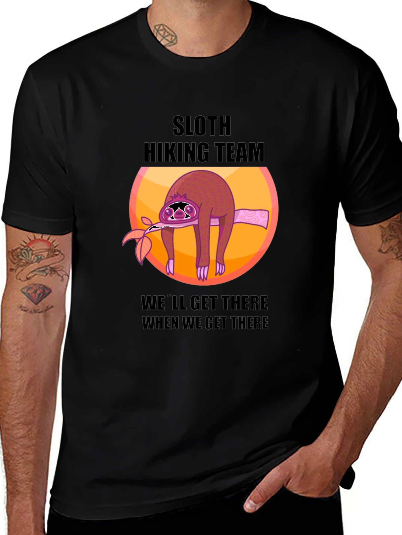 Variant 21 of Sloth Hiking Team Graphic T-Shirt