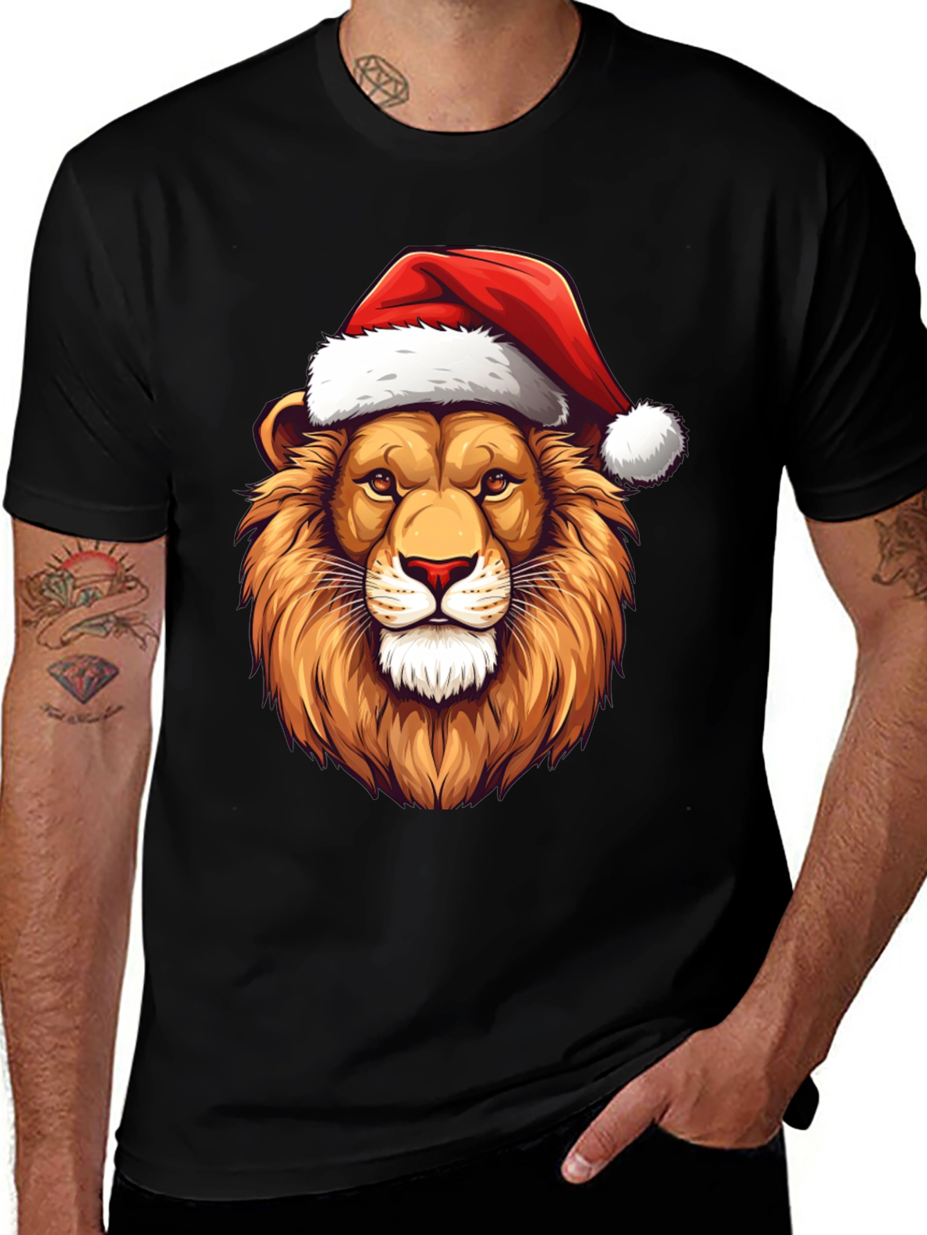 Variant 12 of Lion Christmas T-Shirt - Festive Graphic Tee