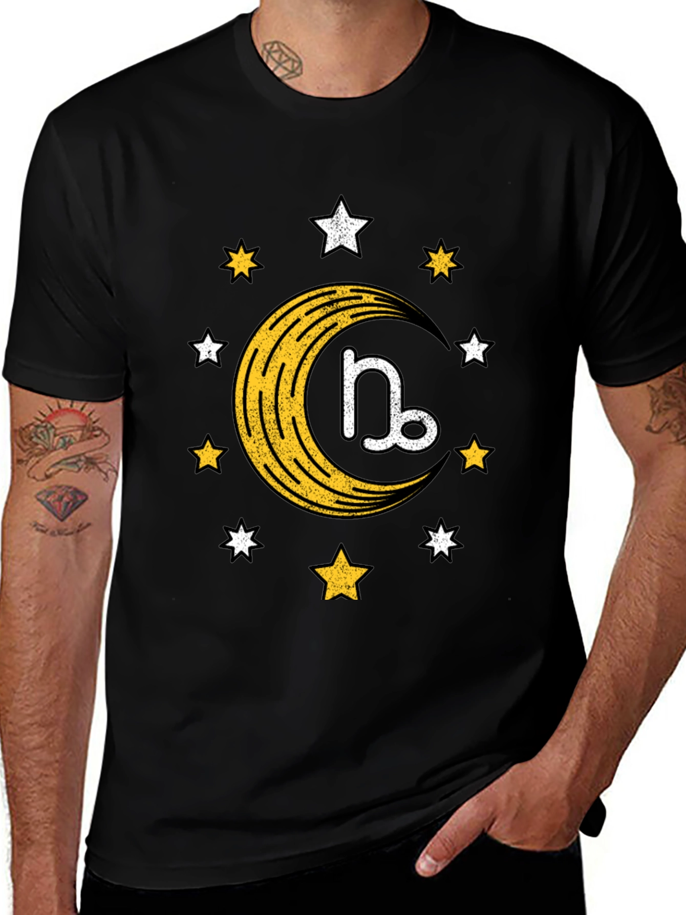Variant 24 of Capricorn Zodiac T-Shirt - Celestial Star Sign Design
