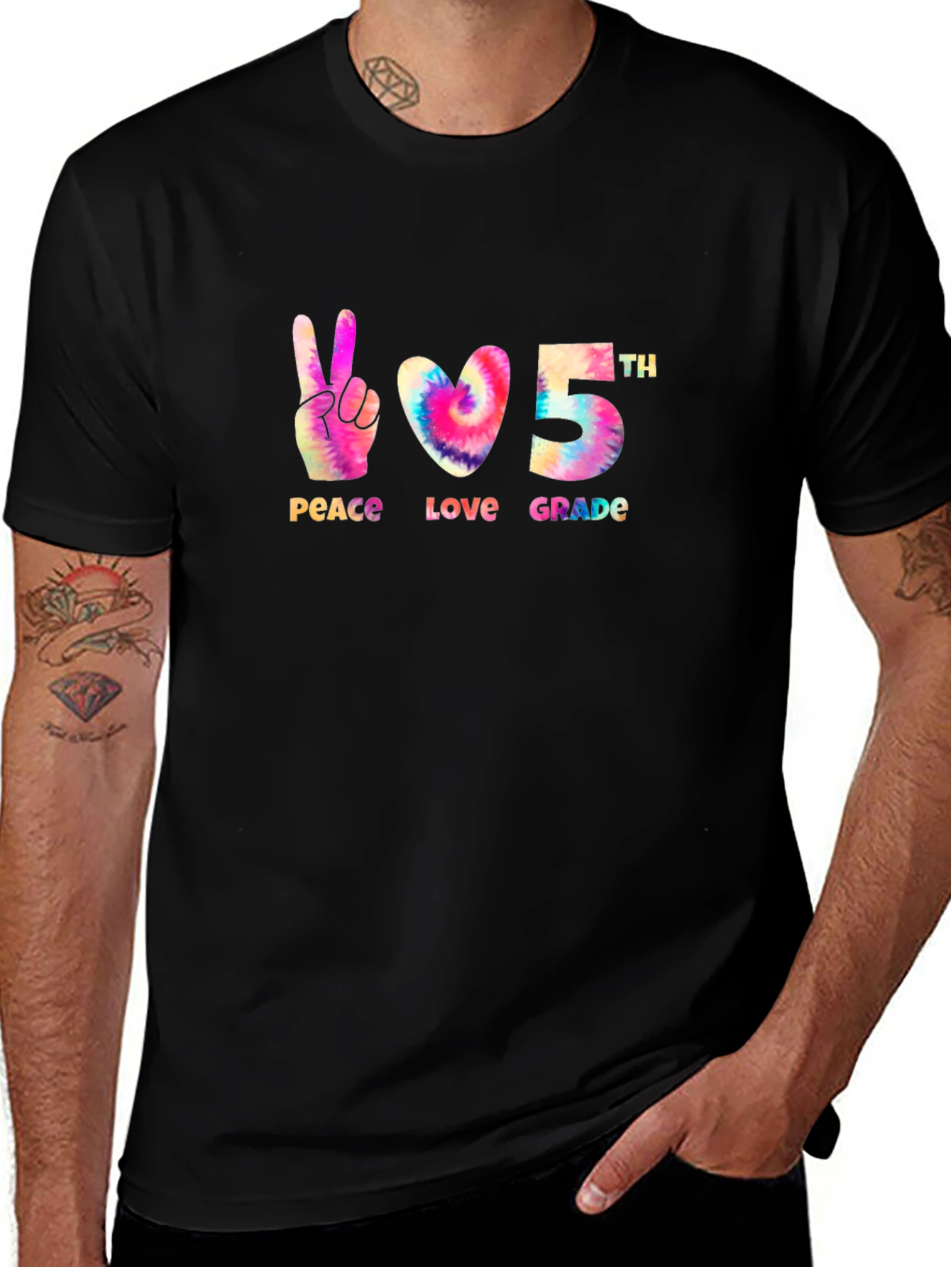 Variant 26 of Peace Love 5th Grade Tie Dye T-Shirt