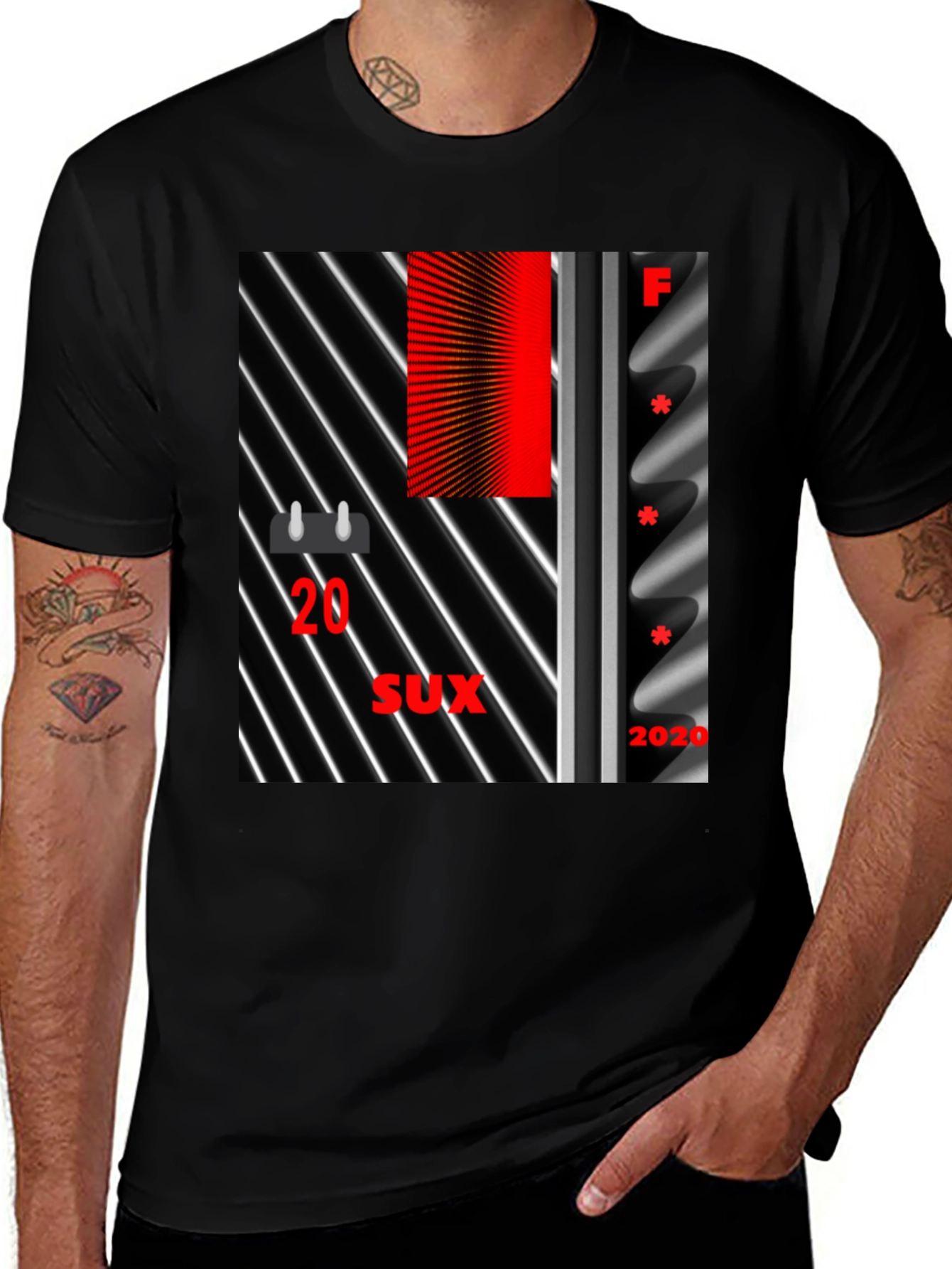 Variant 29 of Edgy Graphic Tee - 2020 Sux Black T-Shirt