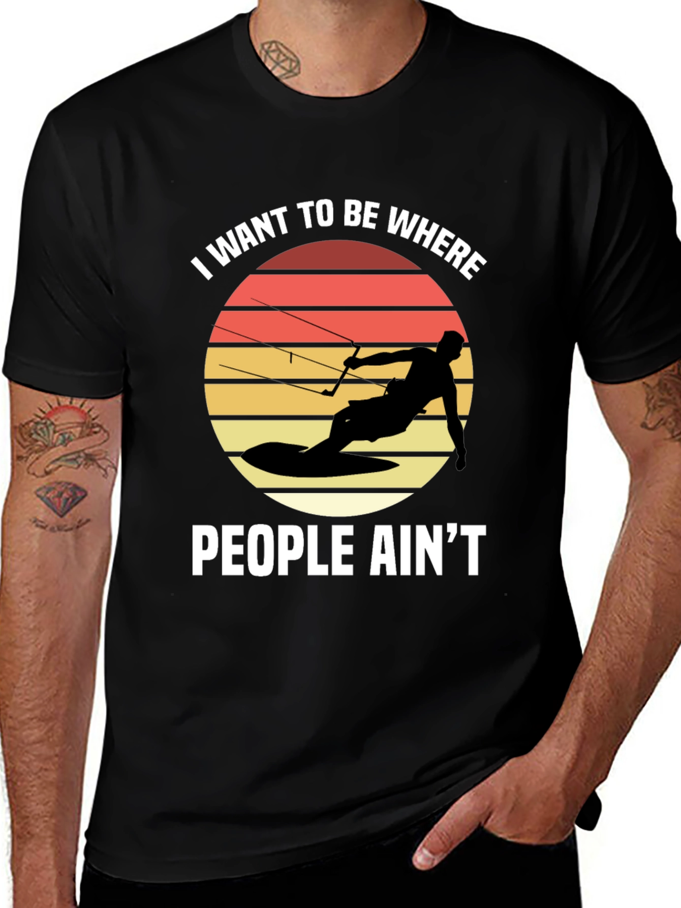 Variant 5 of Kitesurfing T-Shirt - I Want To Be Where People Ain't