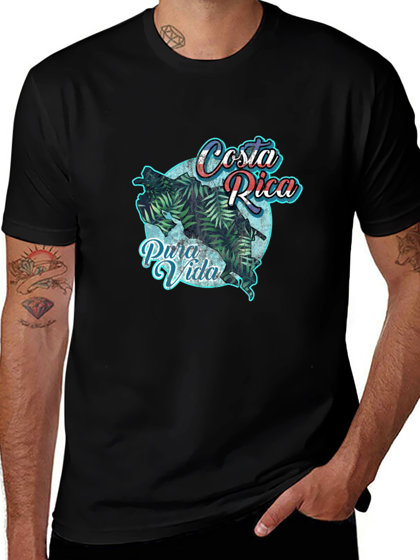 Costa Rica Pura Vida Graphic Tee - Tropical T-Shirt