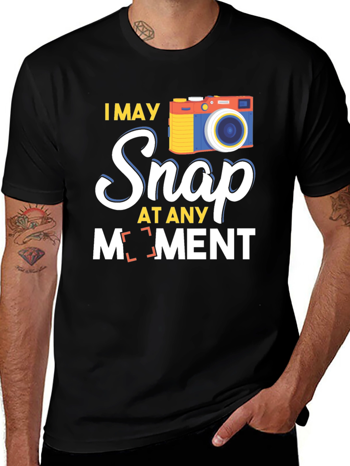 Snap at Any Moment Graphic Tee - Camera Lover Shirt