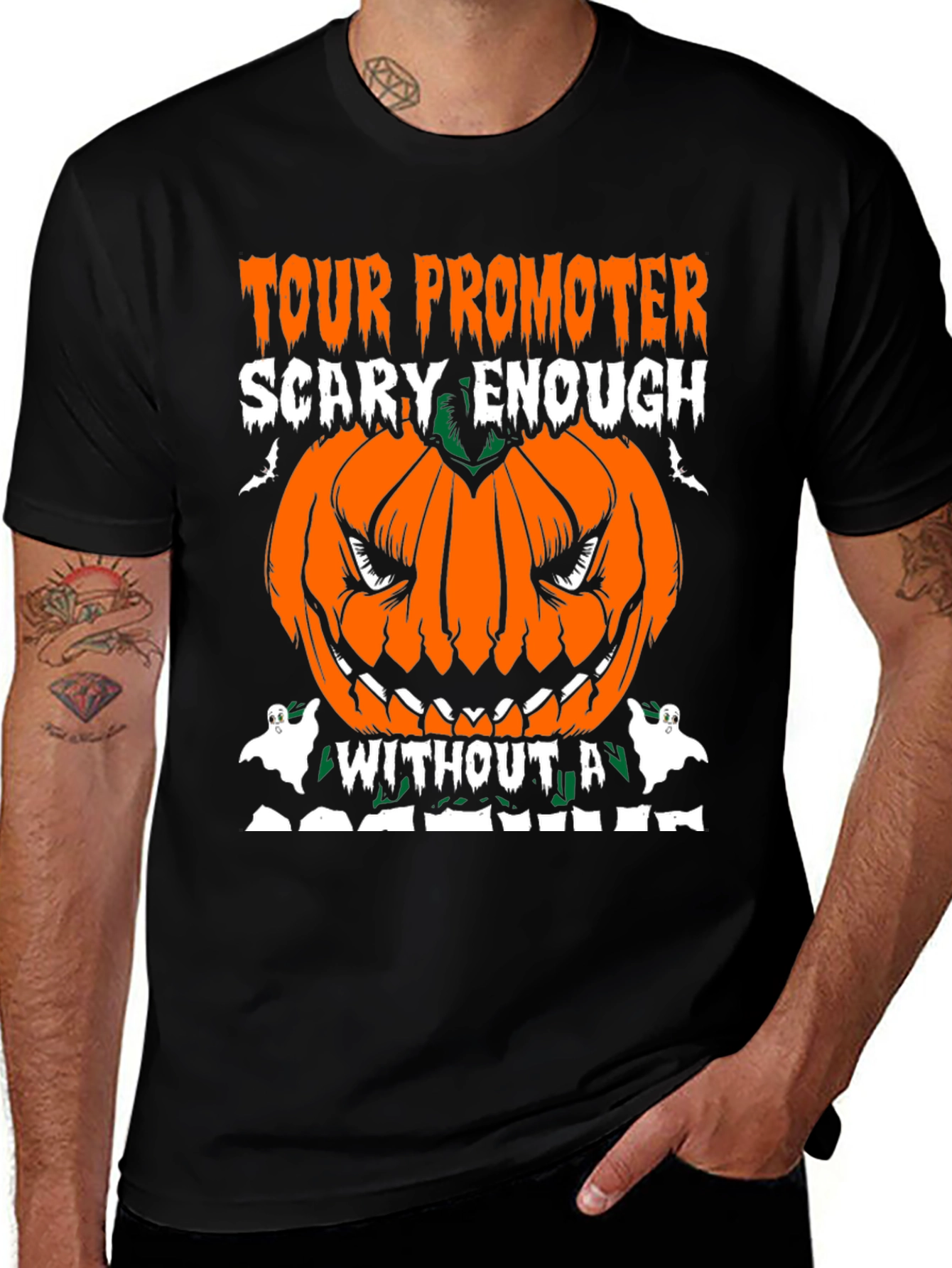 Variant 7 of Tour Promoter Halloween T-Shirt Scary Pumpkin Design