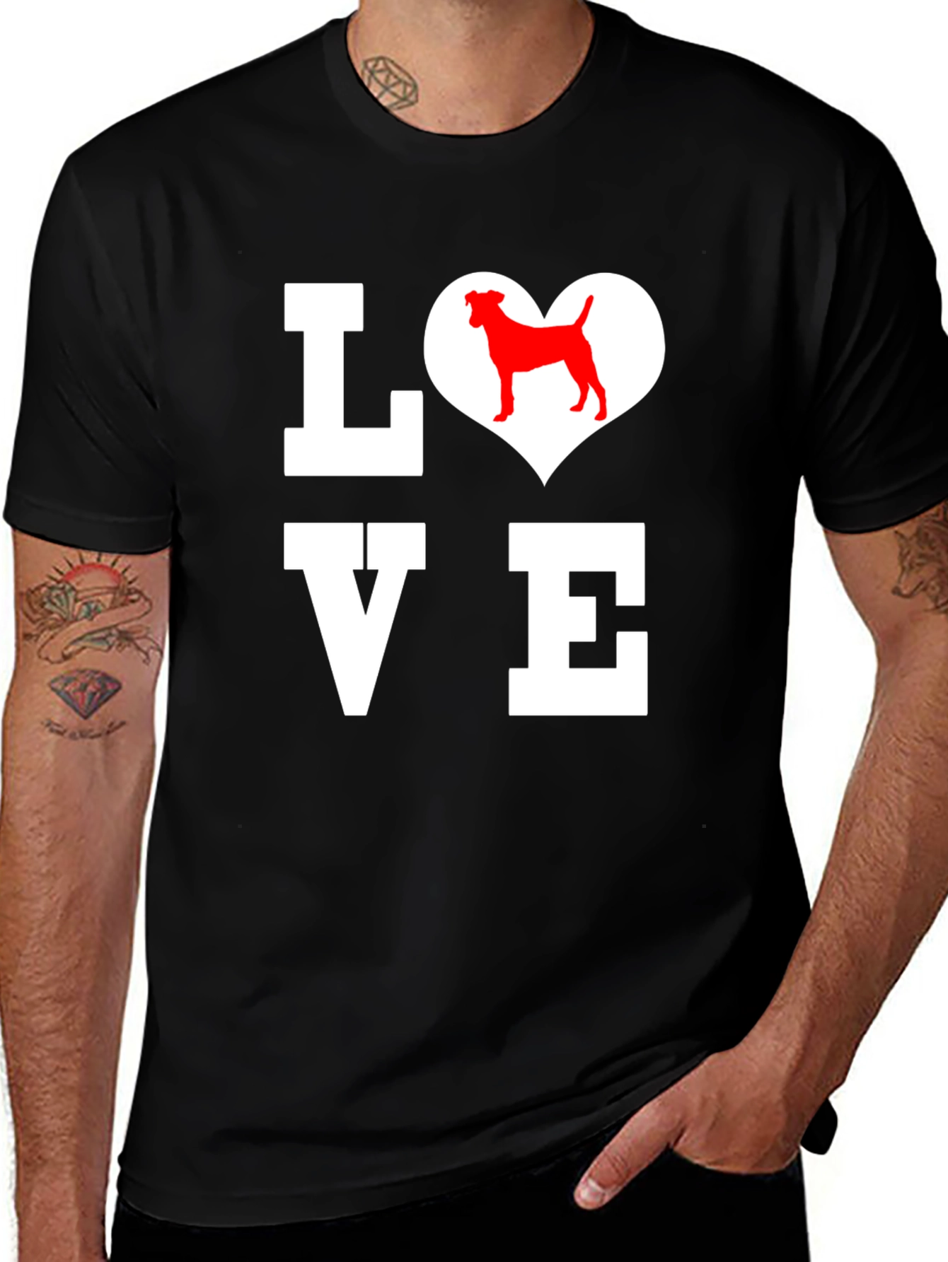 Variant 11 of Dog Lover Graphic Tee - Black Cotton T-Shirt