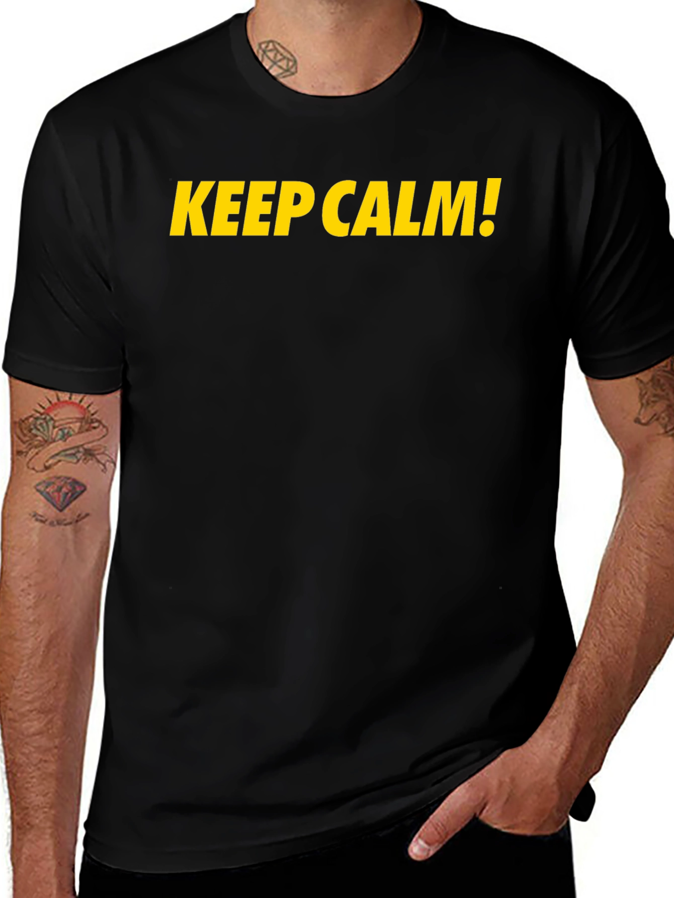 Variant 4 of Keep Calm Graphic Tee - Black Cotton Casual T-Shirt