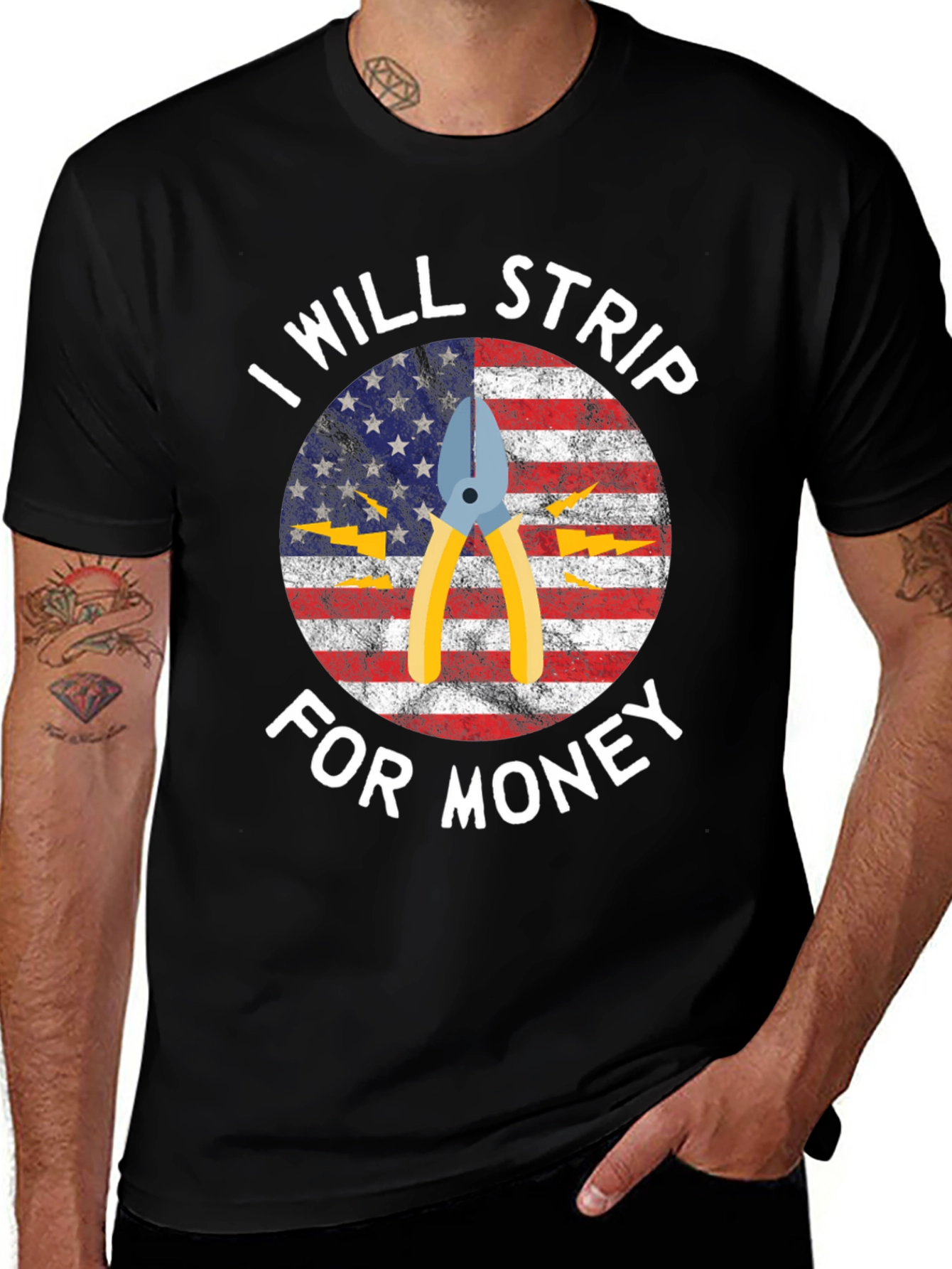 Variant 2 of I Will Strip For Money Graphic T-Shirt