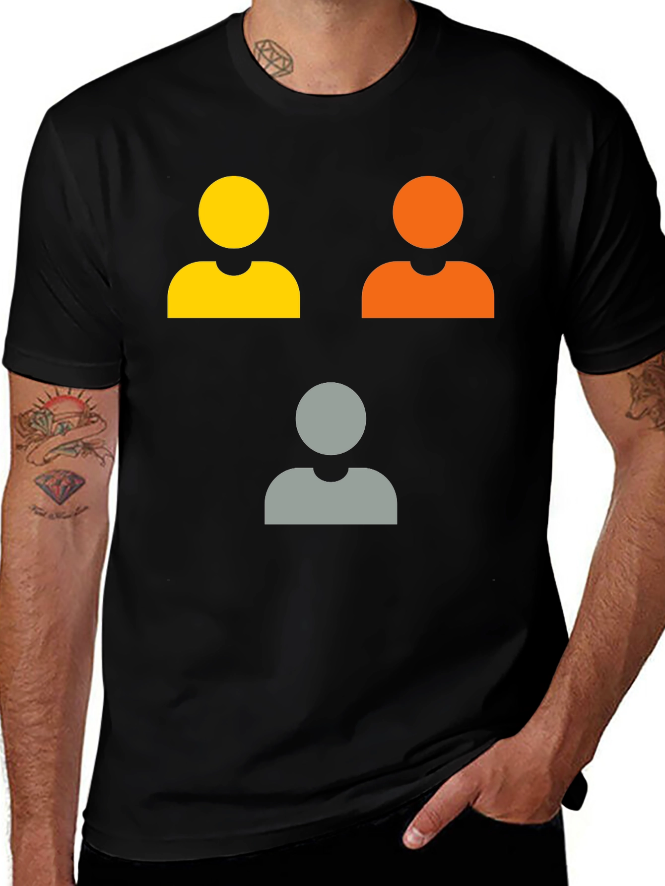 Variant 20 of Fun People Icon Graphic Tee - Black