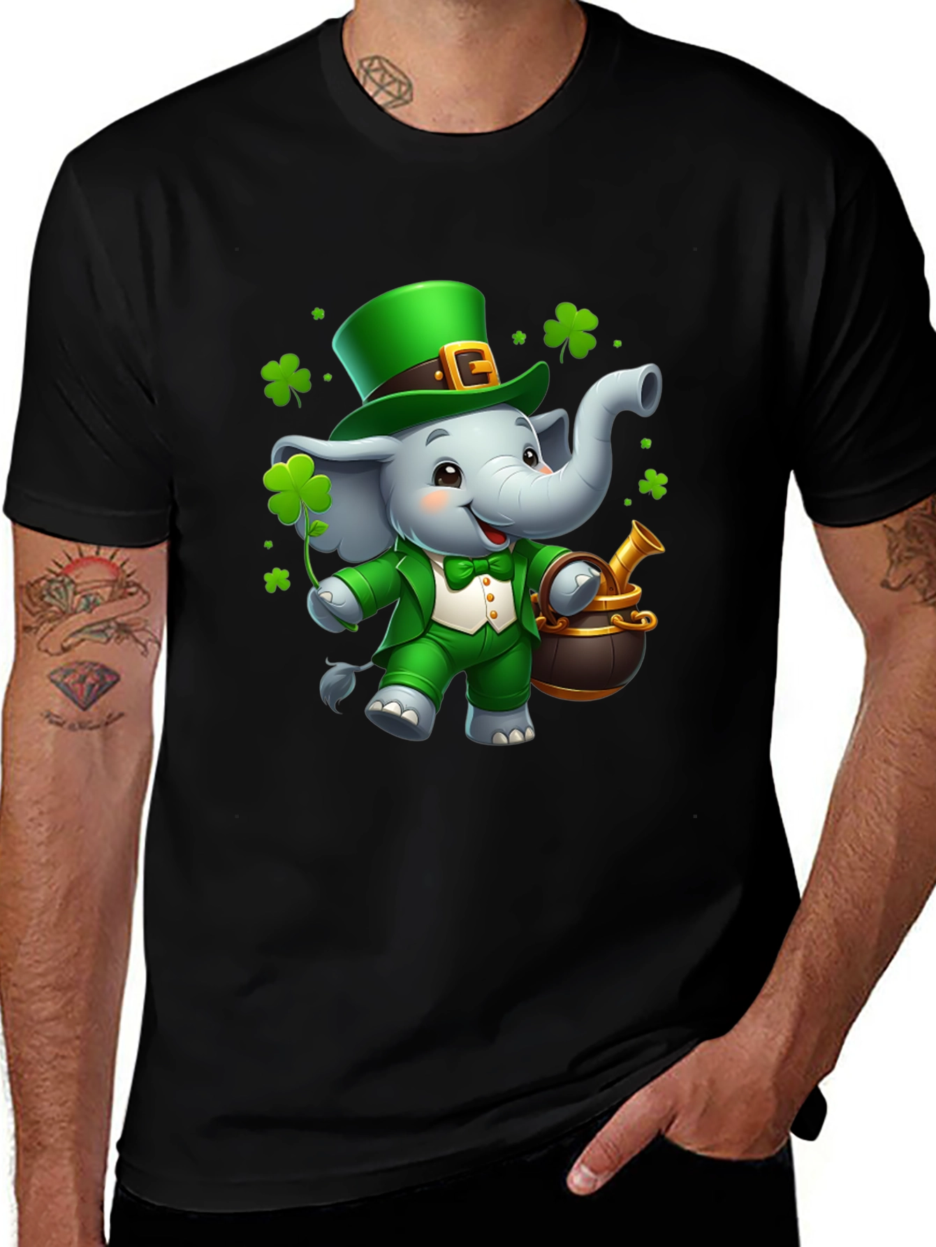 Lucky Elephant St. Patrick's Day T-Shirt
