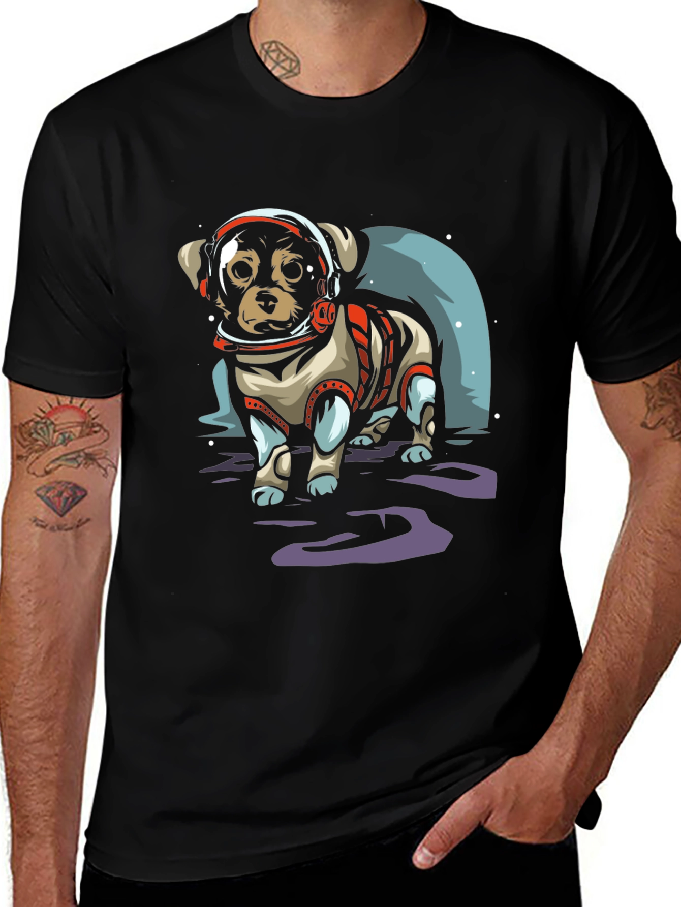 Variant 4 of Astronaut Dog T-Shirt - Space Puppy Tee