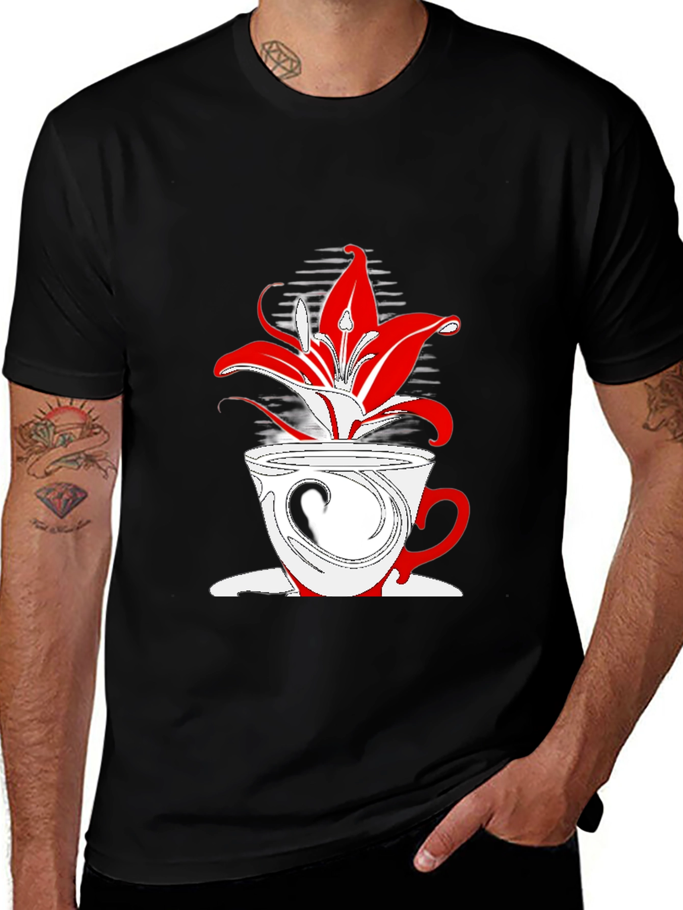 Variant 24 of Floral Coffee Cup Graphic Tee