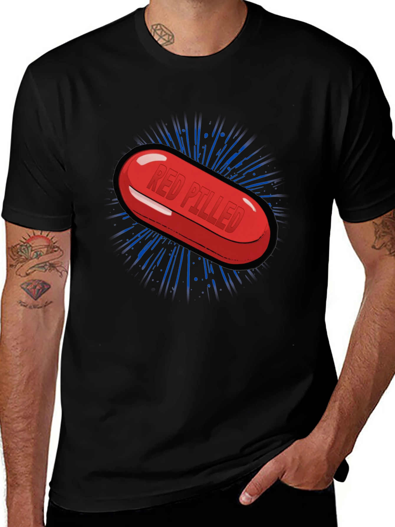 Variant 2 of Red Pilled Graphic Tee - Truth Seeker T-Shirt