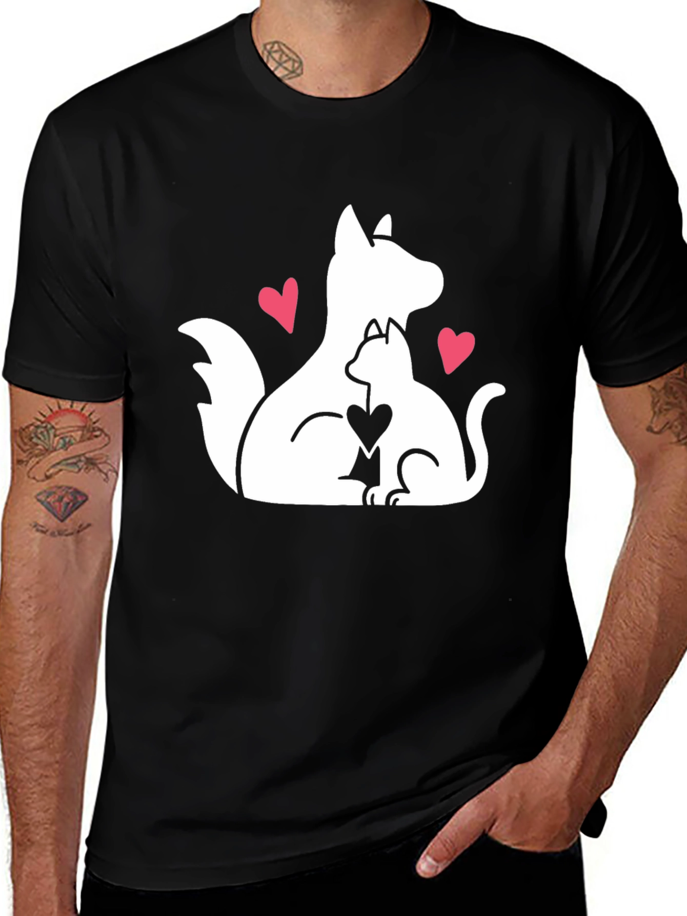 Variant 20 of Dog & Cat Love Graphic T-Shirt