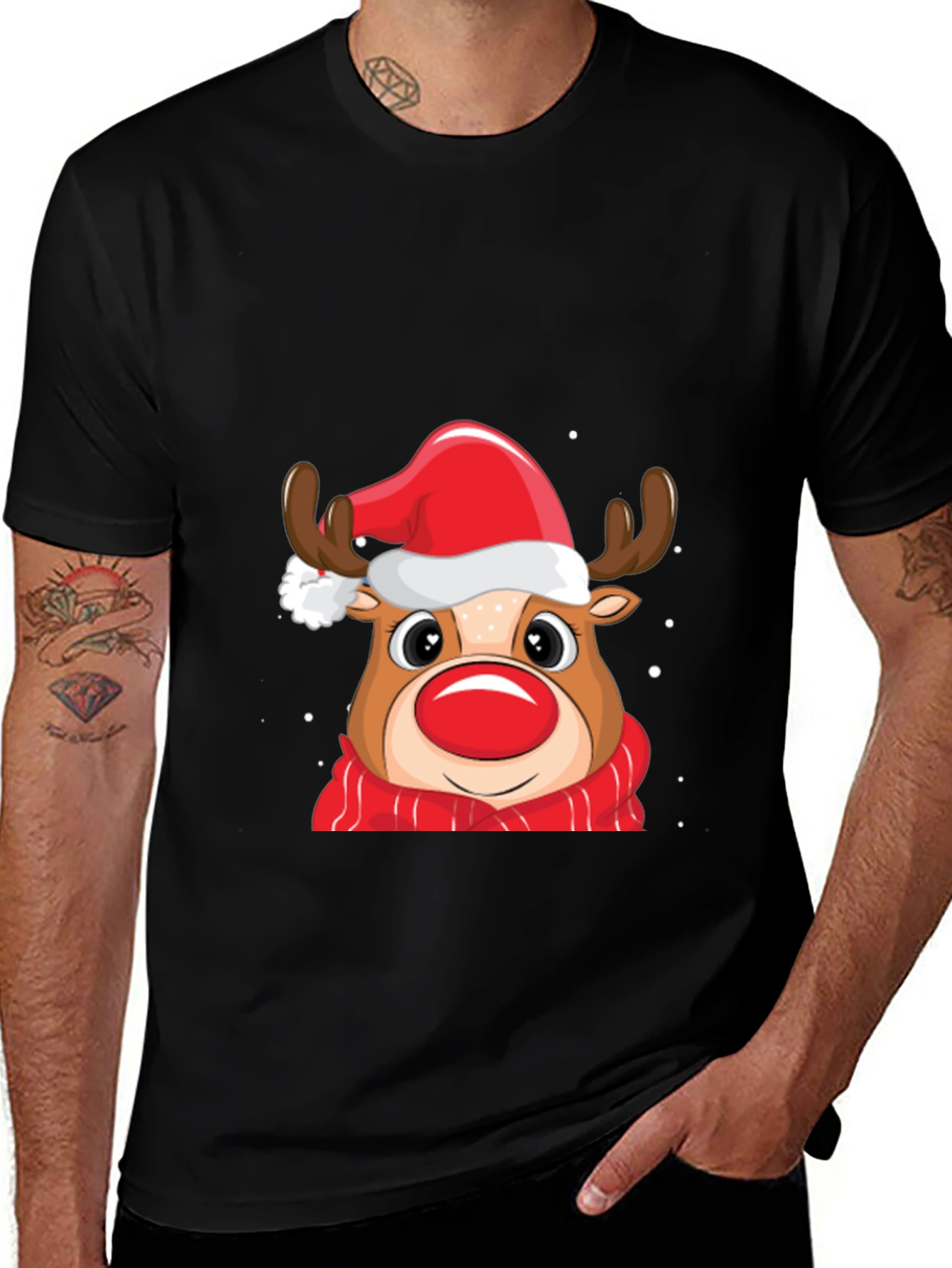 Festive Reindeer Christmas Graphic Tee