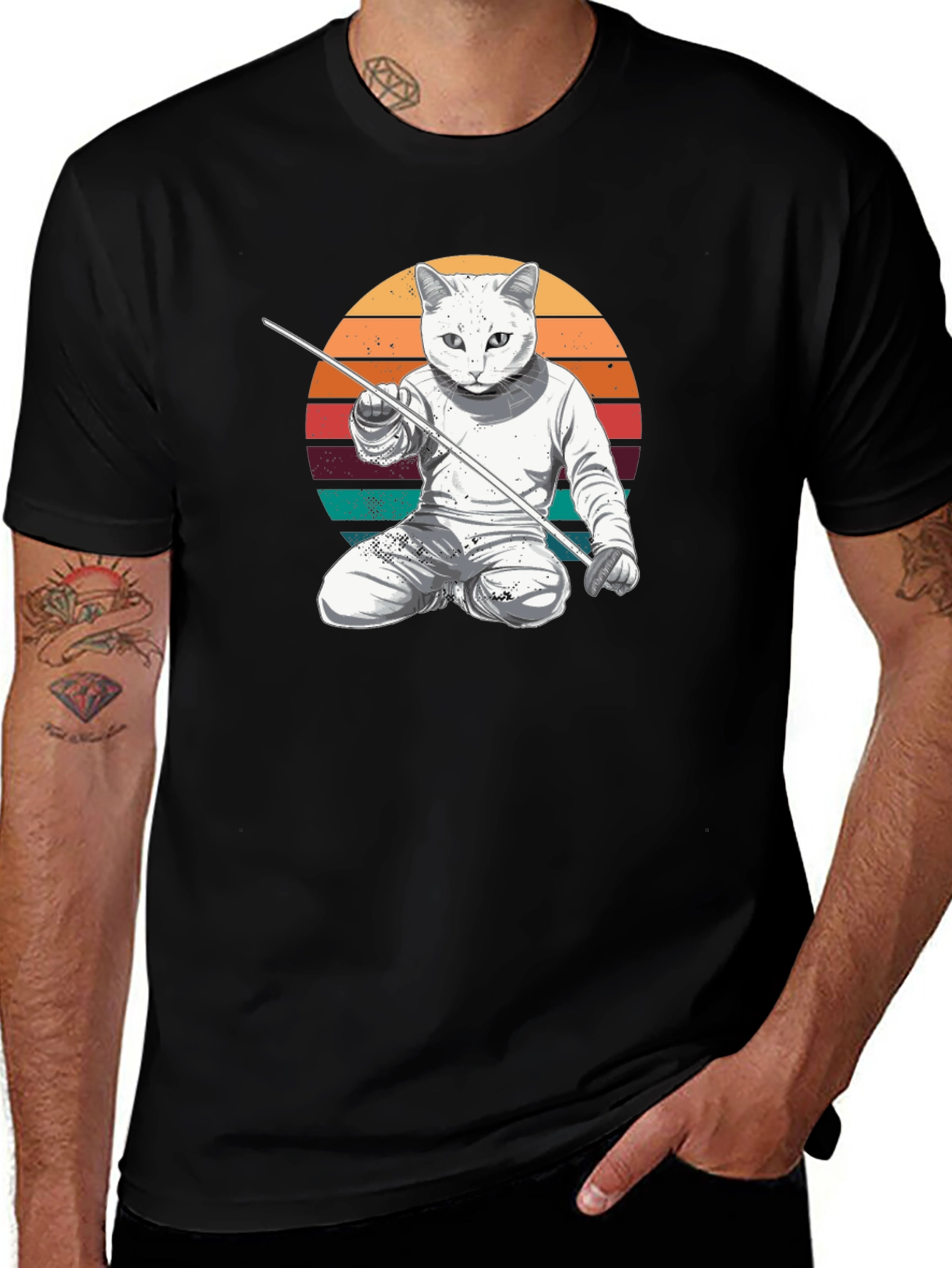 Variant 18 of Cat Fencing Graphic Tee
