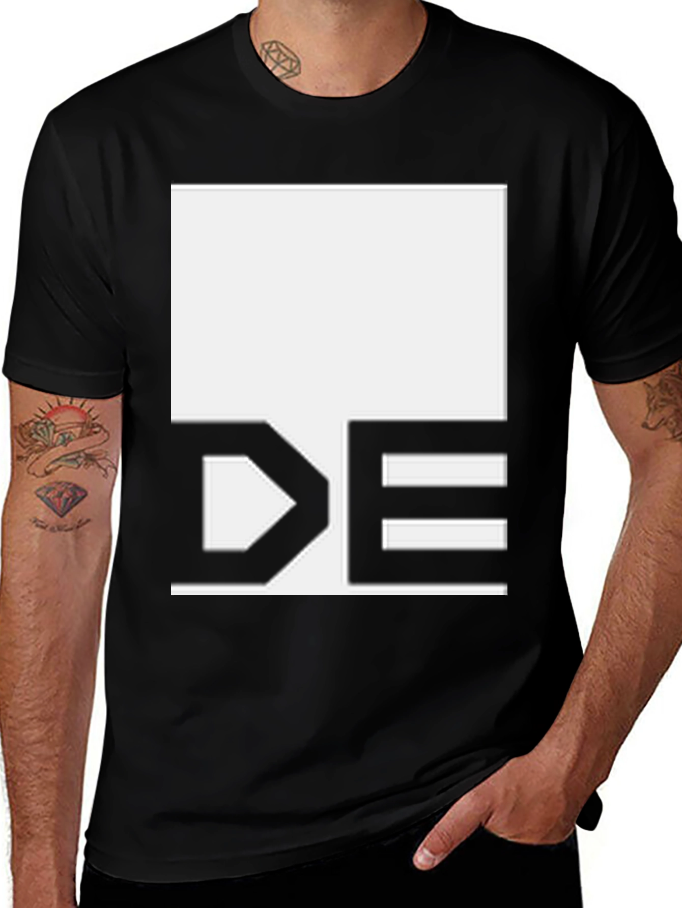 Variant 24 of Bold Graphic Tee - "DE" Lettering, Modern Style