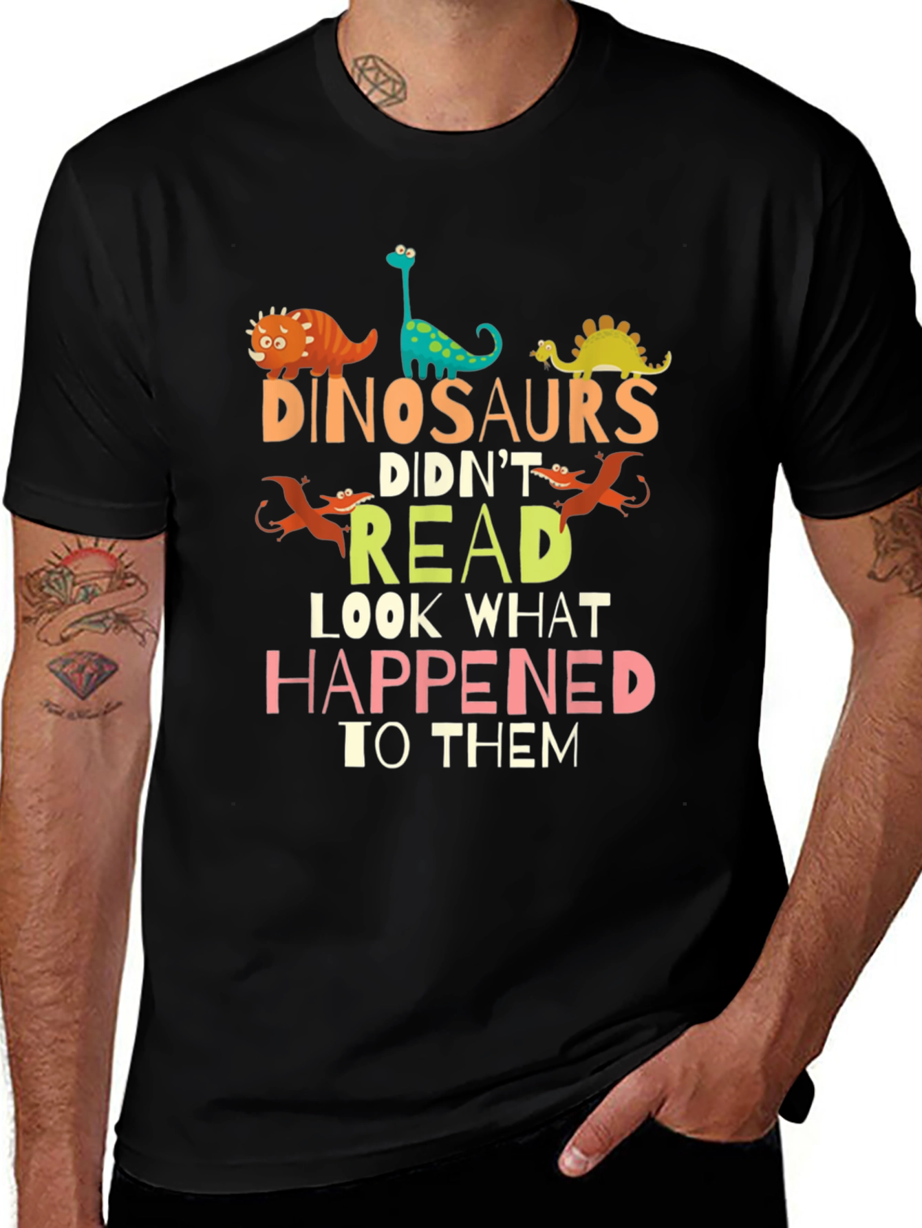 Variant 9 of Dinosaurs Didn't Read Graphic T-Shirt