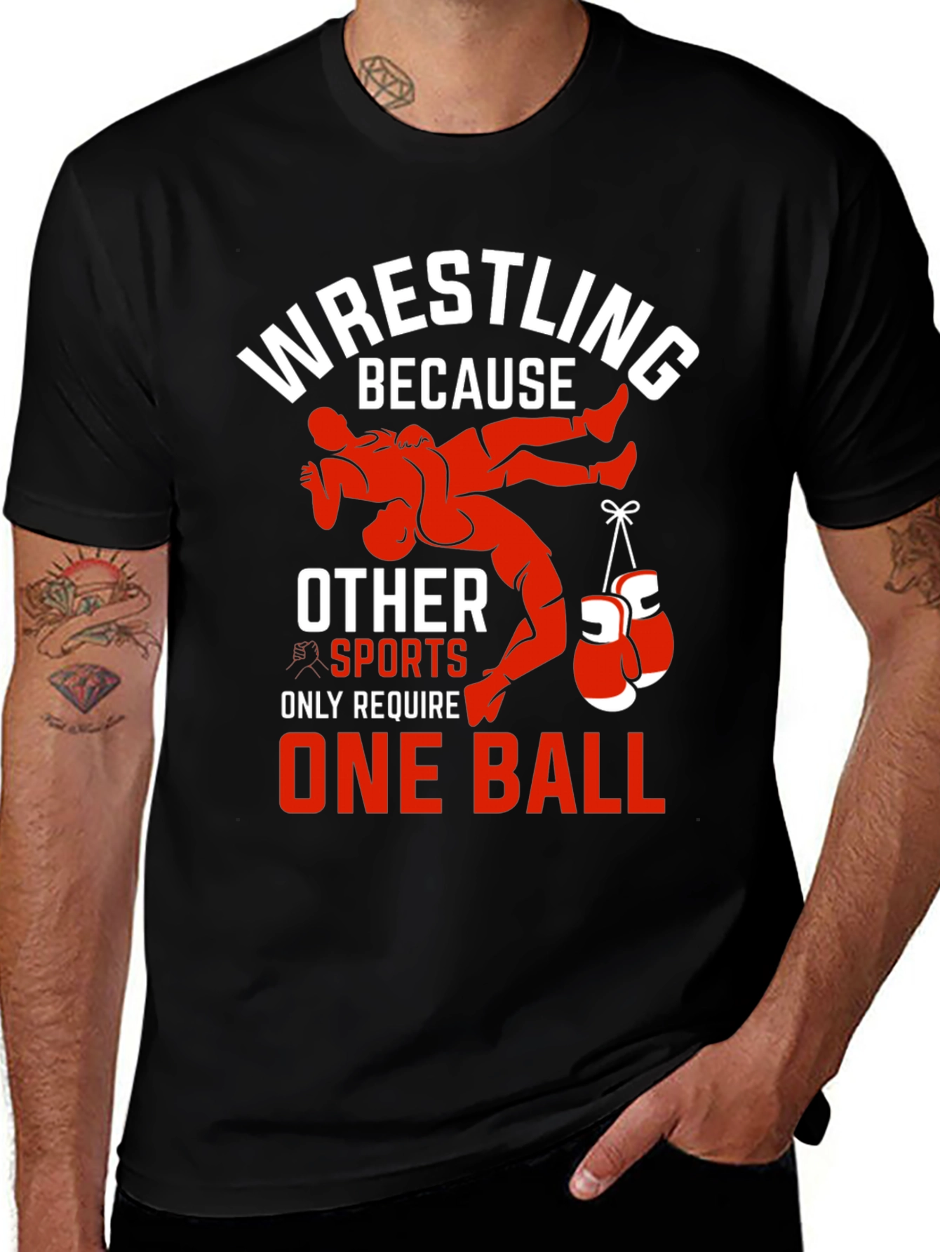 Variant 22 of Wrestling T-Shirt - One Ball Funny Tee