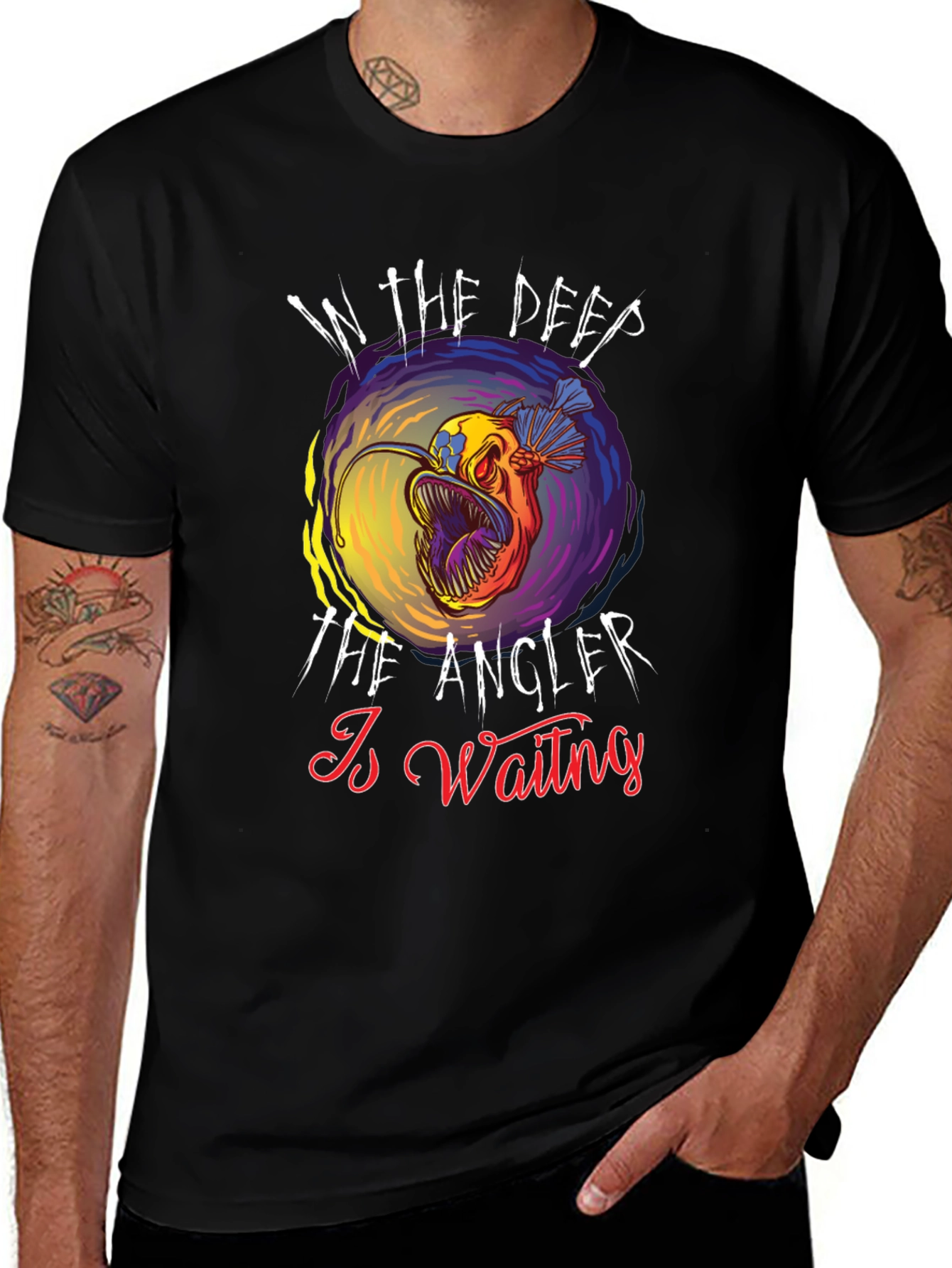 Variant 19 of Angler Fish Graphic T-Shirt - Deep Sea Design