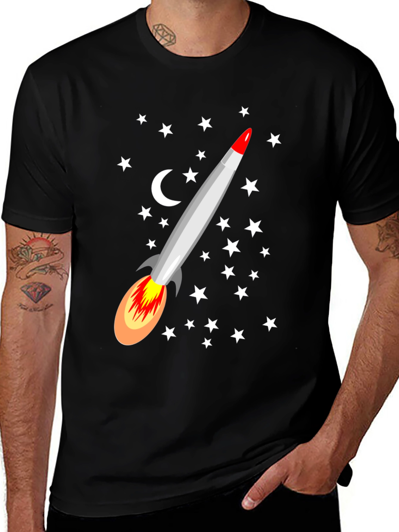 Variant 22 of Rocket Starry Night Graphic T-Shirt