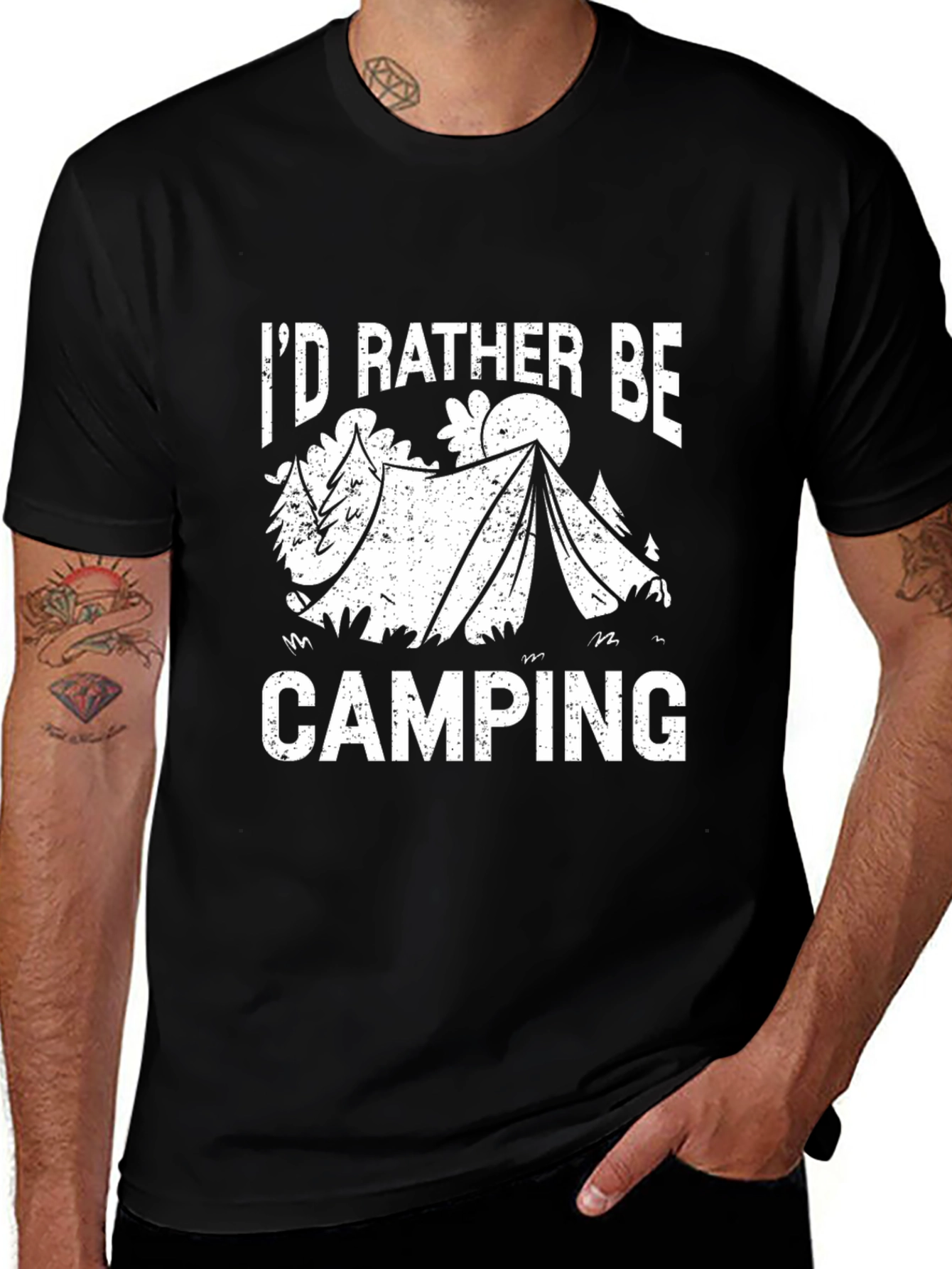 Variant 27 of Camping Graphic T-Shirt - I'd Rather Be Camping