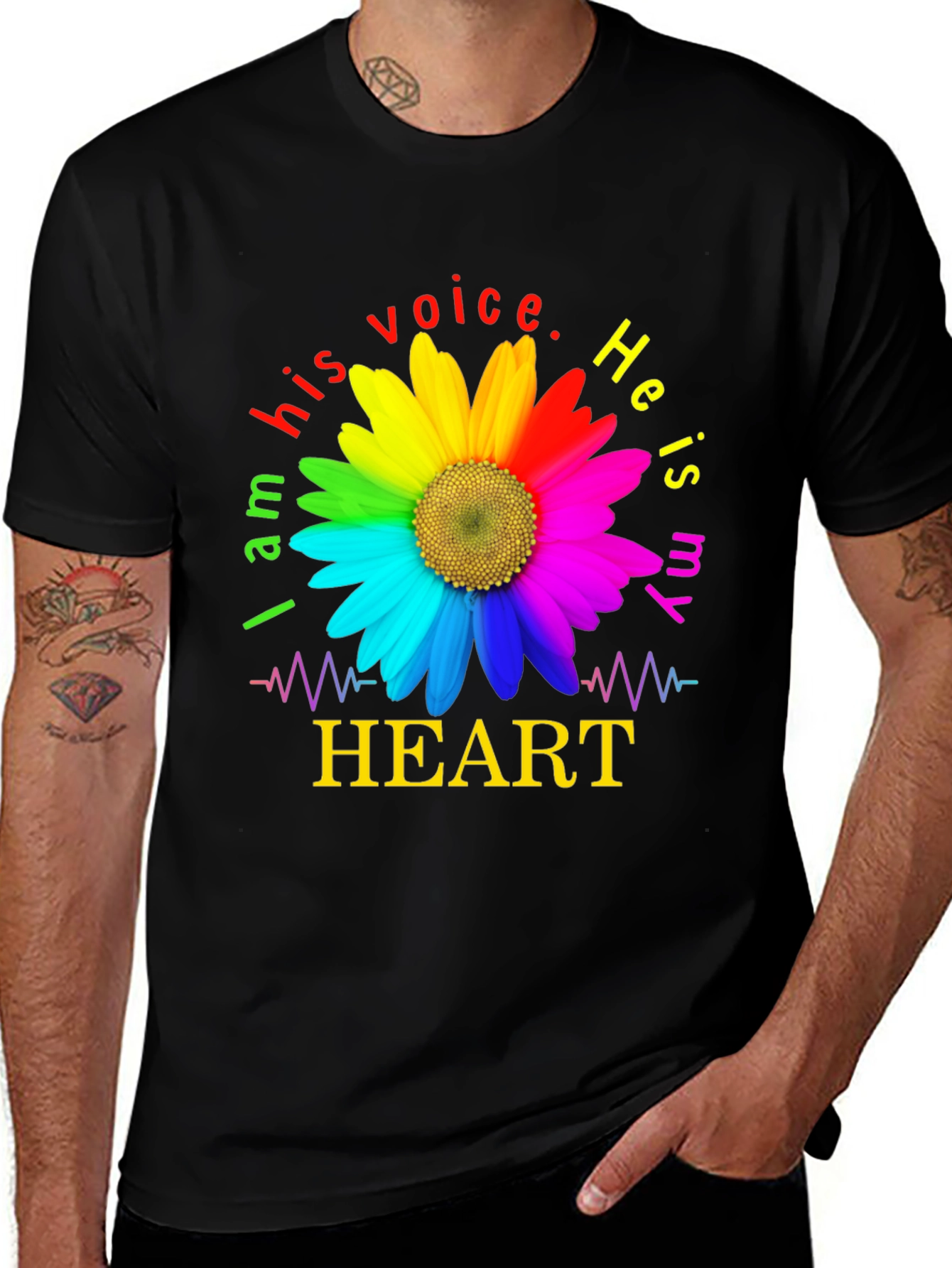 Variant 7 of Rainbow Sunflower T-Shirt - Voice & Heart