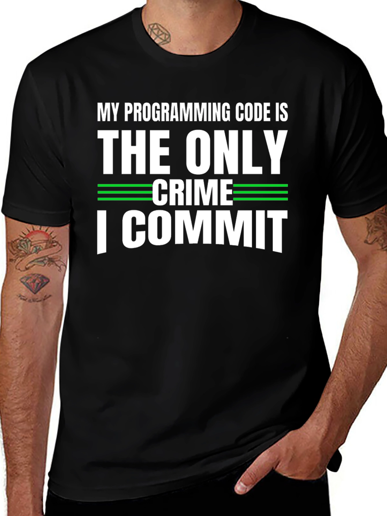 Variant 14 of Programmer T-Shirt: Code is My Only Crime Funny Tee