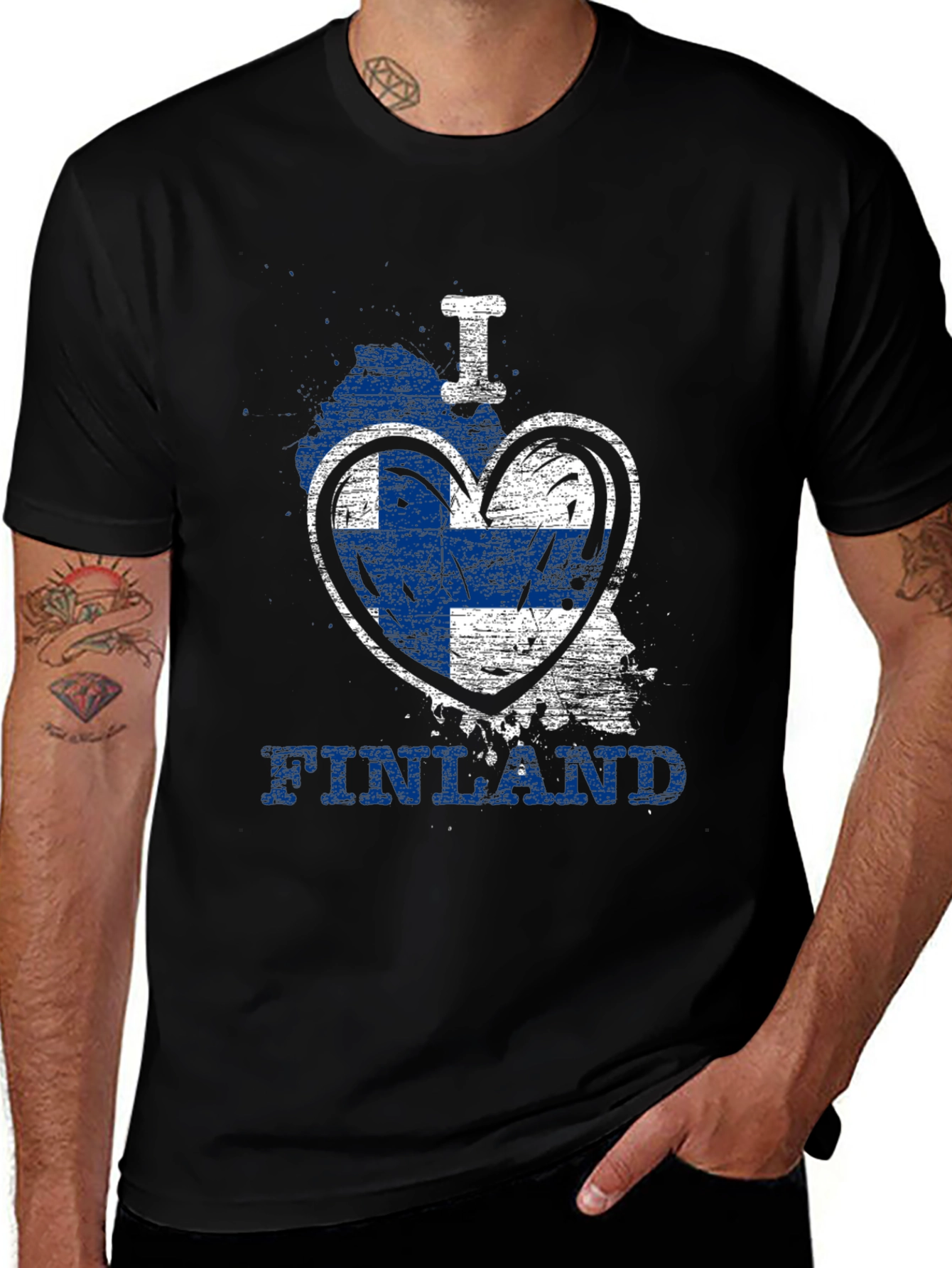I Love Finland T-Shirt - Flag Heart Design