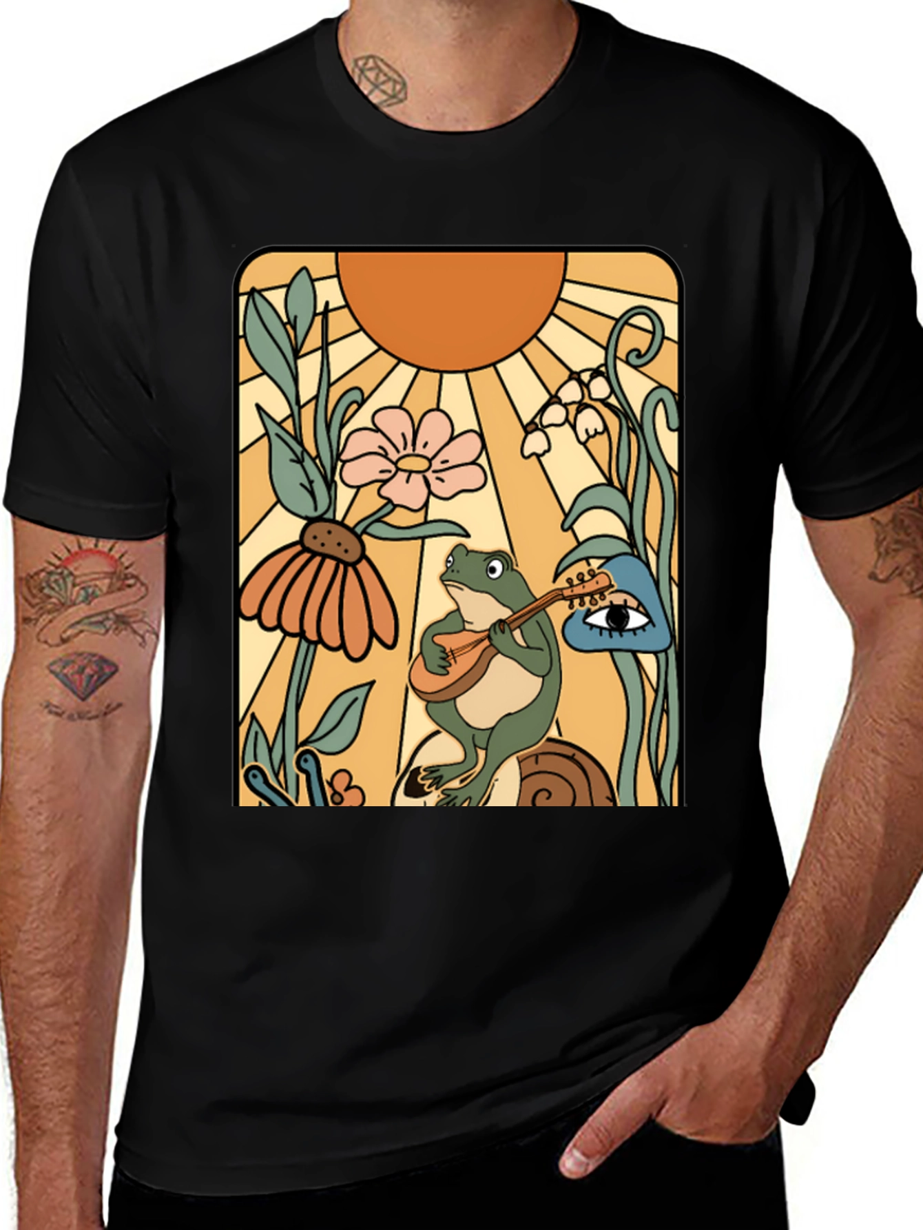Variant 27 of Frog Playing Mandolin T-Shirt - Unique Graphic Tee