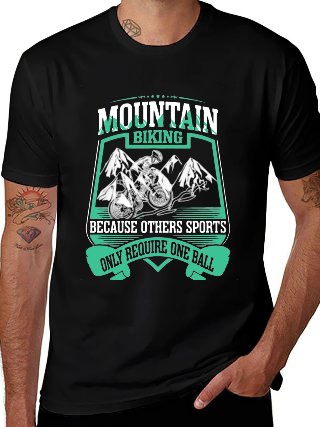 Mountain Biking Graphic Tee - One Ball Required